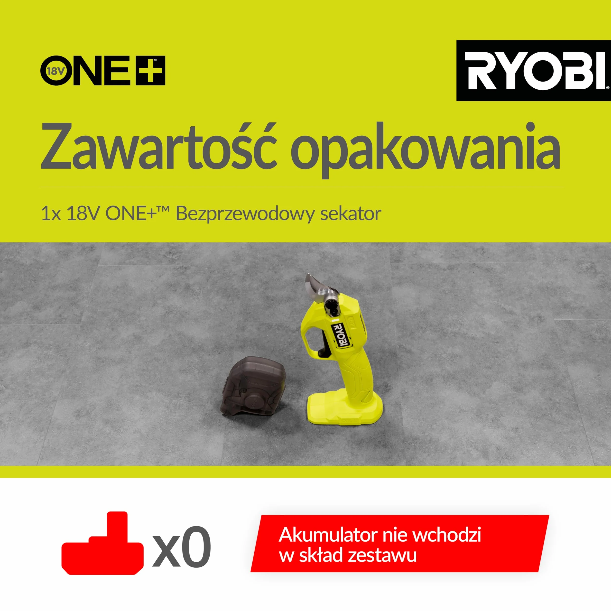 Ryobi RY18SCA-0 Sekatory Akumulatorowe ONE+, 18V, Gołe Narzędzie