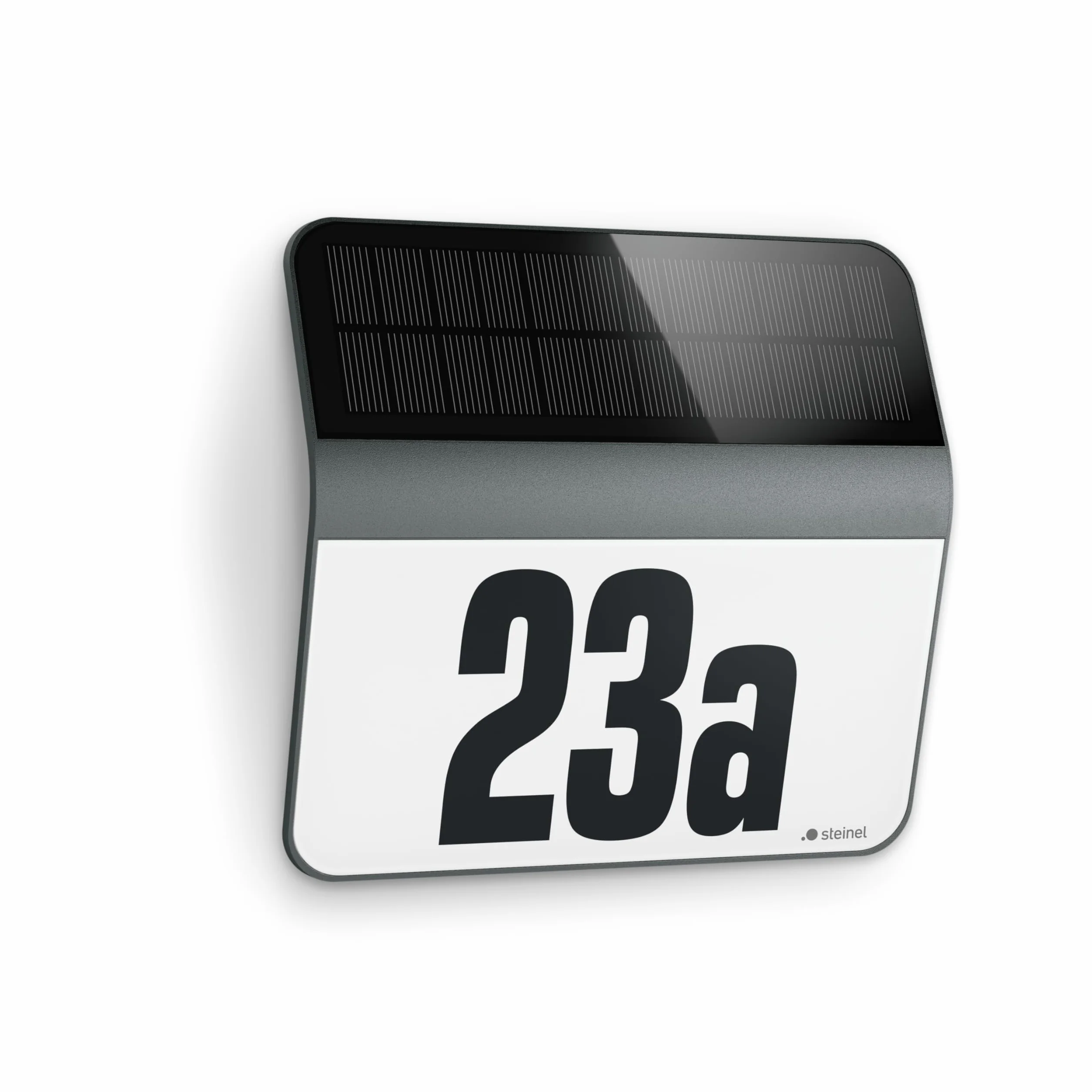 Steinel Lampa solarna LED XSolar LH-N antracytowa, wyłącznik zmierzchowy, bateria LiFe 1100 mAh, z podświetlanym numerem domu