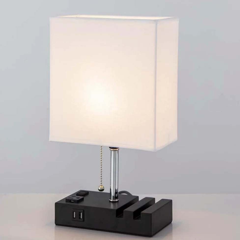 Lampa stołowa z funkcją ładowania, złącze USB A+C, lampki biurkowe, lampki do czytania, abażur lniany, metalowa podstawa, lampki nocne z włącznikiem, sypialnia, salon, biała
