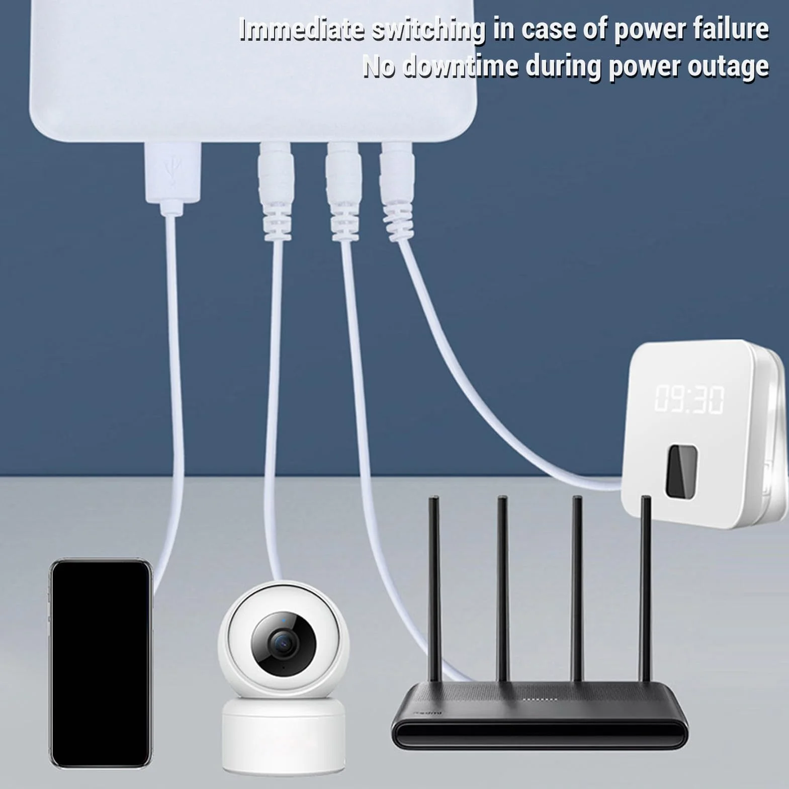 Zasilacz awaryjny UPS 6000 mAh 5V 9V 12V z wskaźnikiem LED do smartfonów modemu routera
