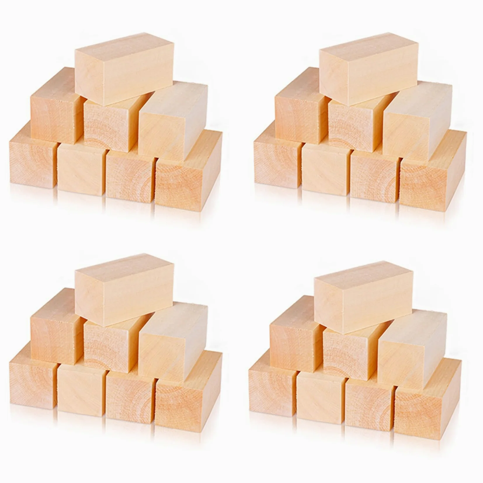 32 klocki do rzeźbienia w drewnie lipowym, 10,2 x 5,1 x 5,1 cm, duże klocki do rzeźbienia w drewnie Whittling, dla dzieci, dorosłych, początkujących lub ekspertów