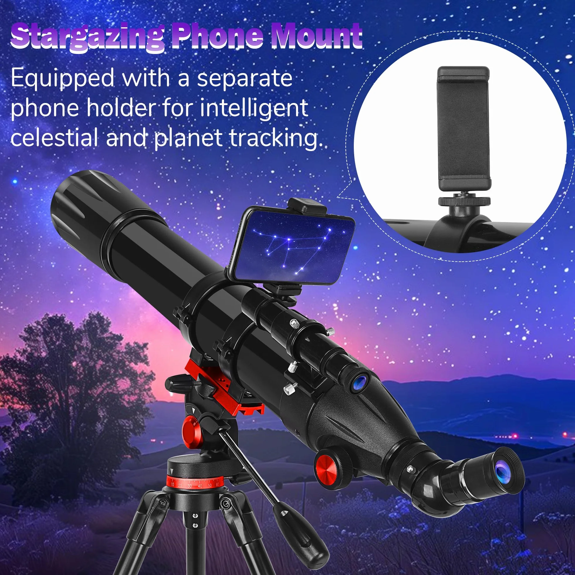 Teleskop astronomiczny 90/900 mm refraktor dla dorosłych i dzieci HETEKAN