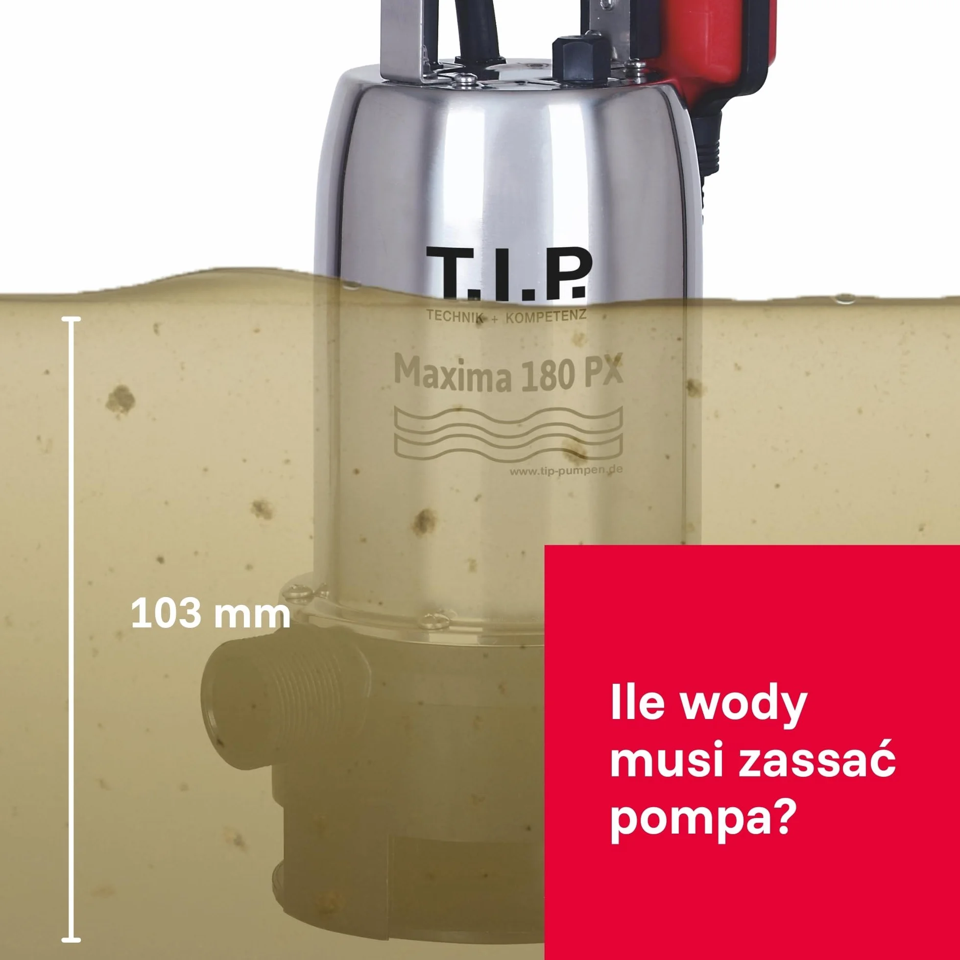 T.I.P. Pompa Zanurzeniowa TVX 7000 7000 l/h Stal Nierdzewna Automatyczny Pływakowy Wyłącznik