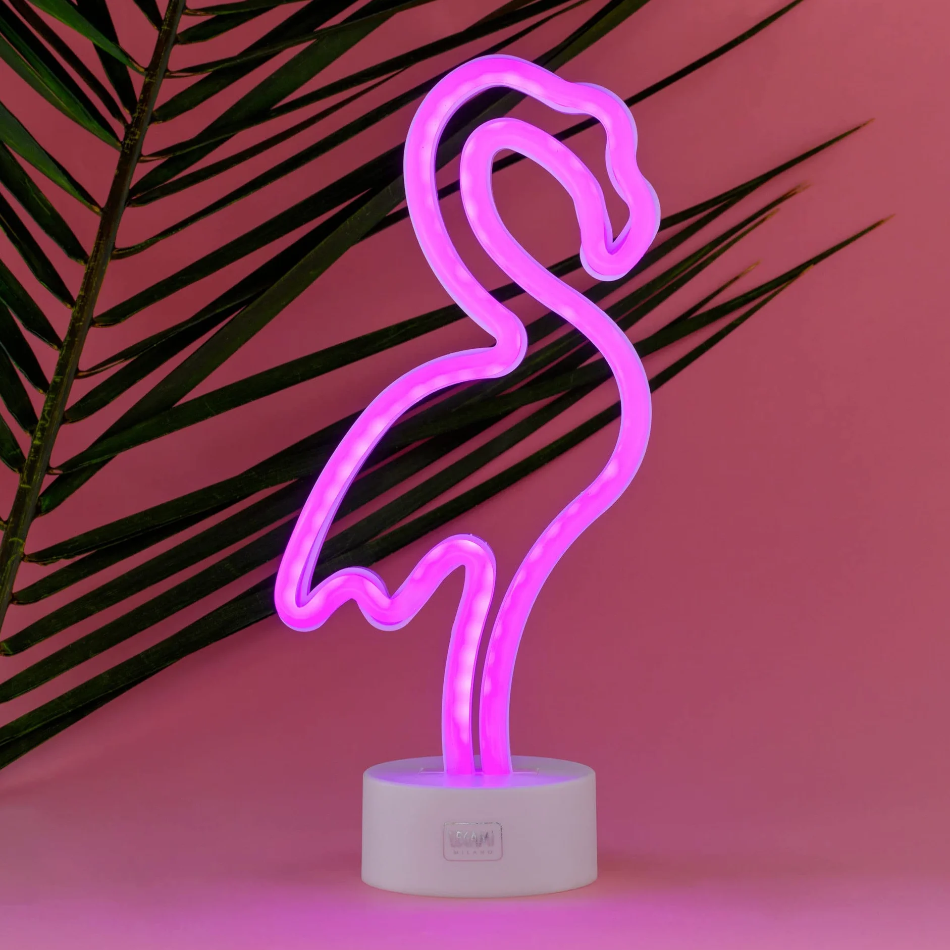 Legami Lampa LED z efektem neonowym, znak H, 32,5 cm, motyw flamingo, podwójne zasilanie, kabel USB (w zestawie) lub baterie (nie wchodzą w zakres dostawy), lampa stołowa, wielokolorowe światło