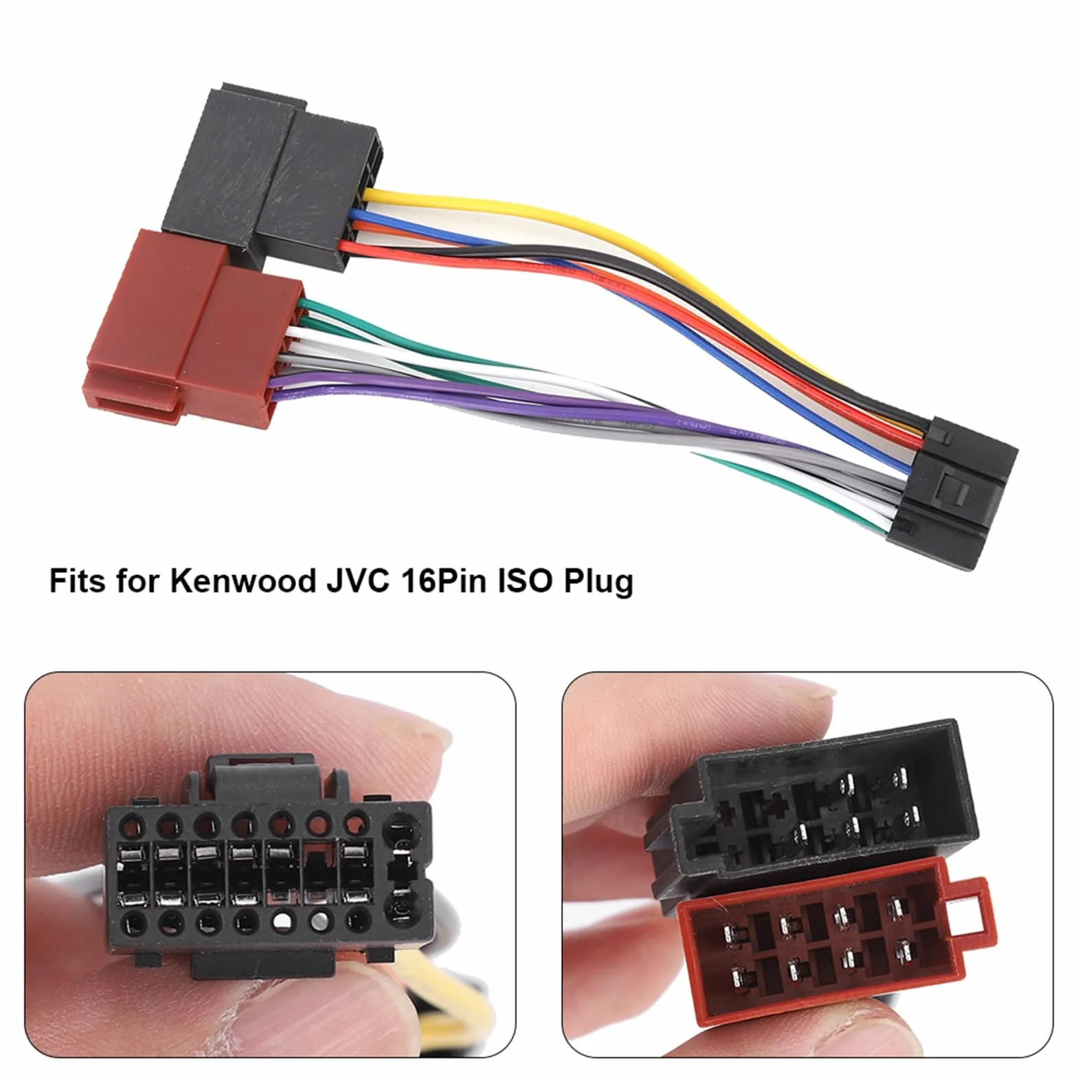 Culnflun Stereo kable w wiązce wiązka radiowa do radia samochodowego 16-pinowa uniwersalna magistrala ISO żeńskie złącze wiązki przewodów Adapter samochodowy sprzęt audio wideo