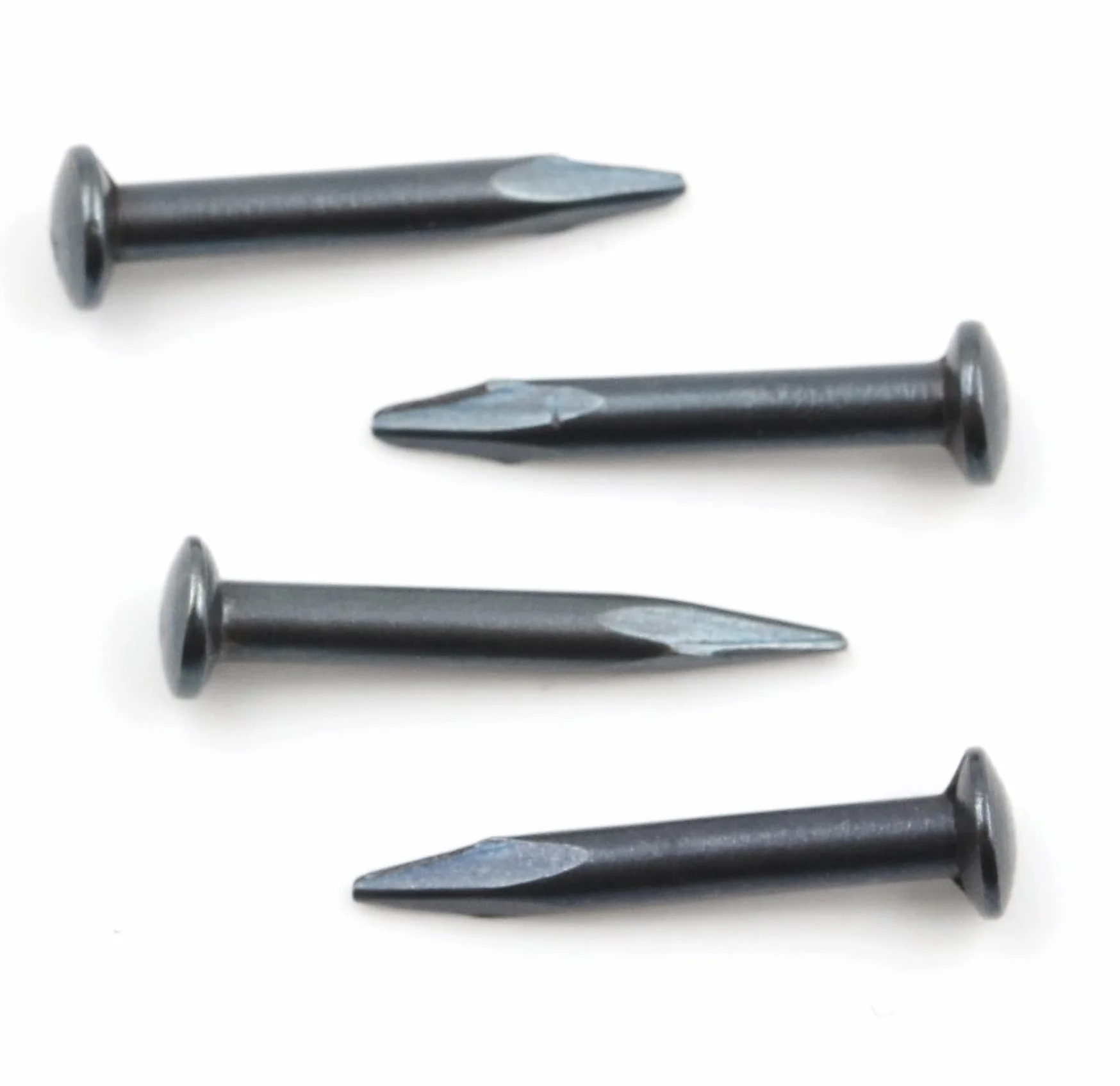 Design61 100 x stalowe gwoździe stalowe kołki do listew przypodłogowych gwoździe 2,0 x 16 mm główka soczewkowa niebieska
