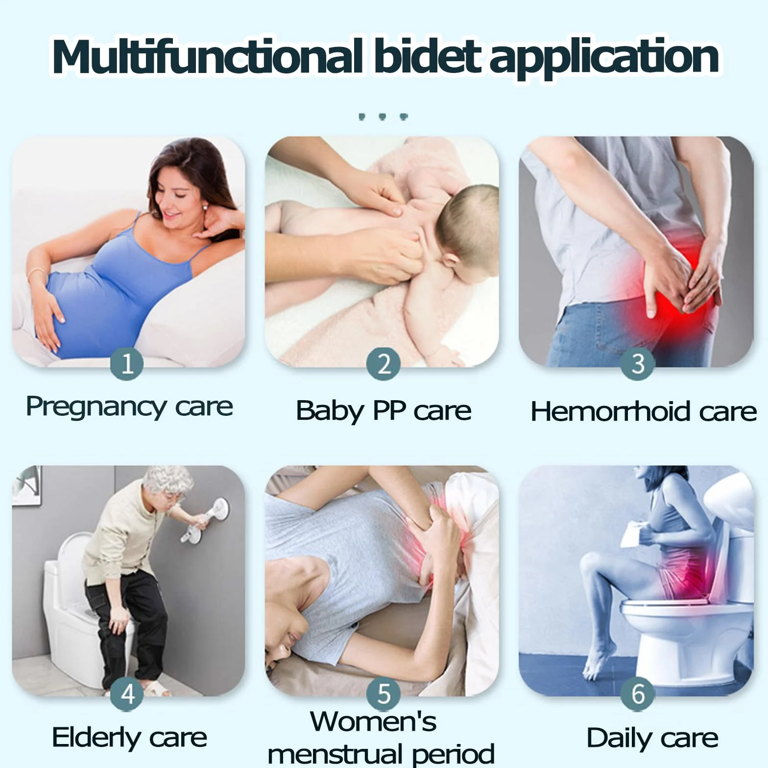 Akumulatorowy bidet podróżny, ręczny bidet natryskowy Dziecko w ciąży Kobiety Mycie intymnych części, Higiena osobista Czyszczenie przenośny bidet dla kobiet i mężczyzn
