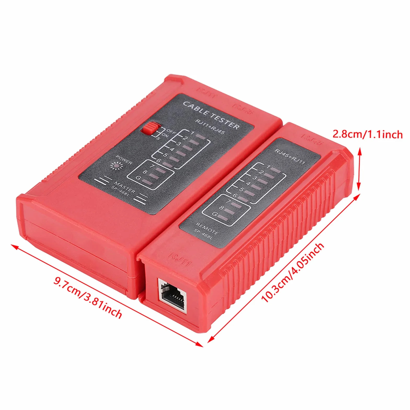 Tester Kabli Sieciowych WZ-468 - Test Przewodów RJ45 i RJ11, Ethernet, LAN - Narzędzie Do Testowania Kabli