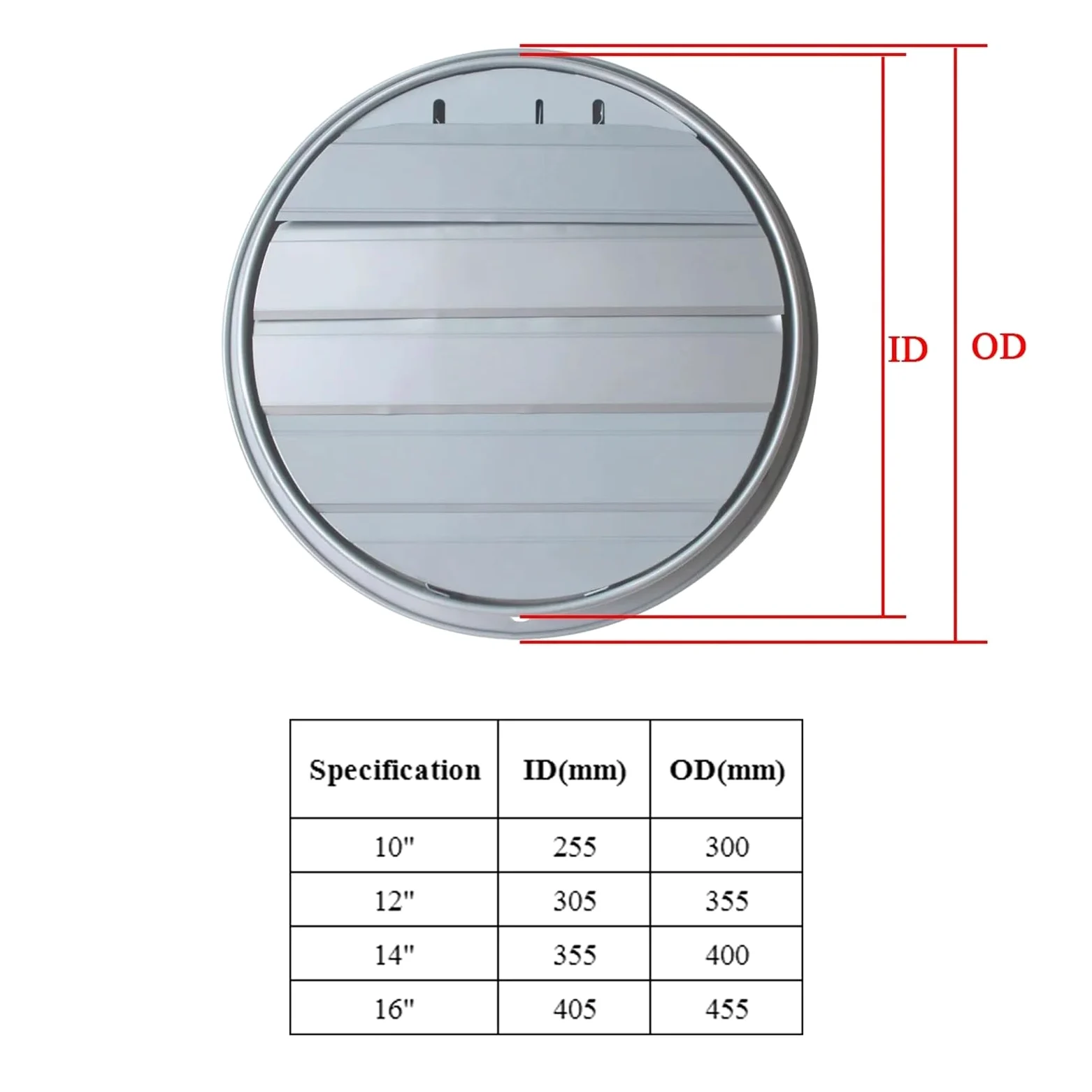 Okrągła osłona wylotu powietrza, okrągły grill odpowietrzający, wentylator wyciągowy, ruchome zamknięcie do domu (35 cm)
