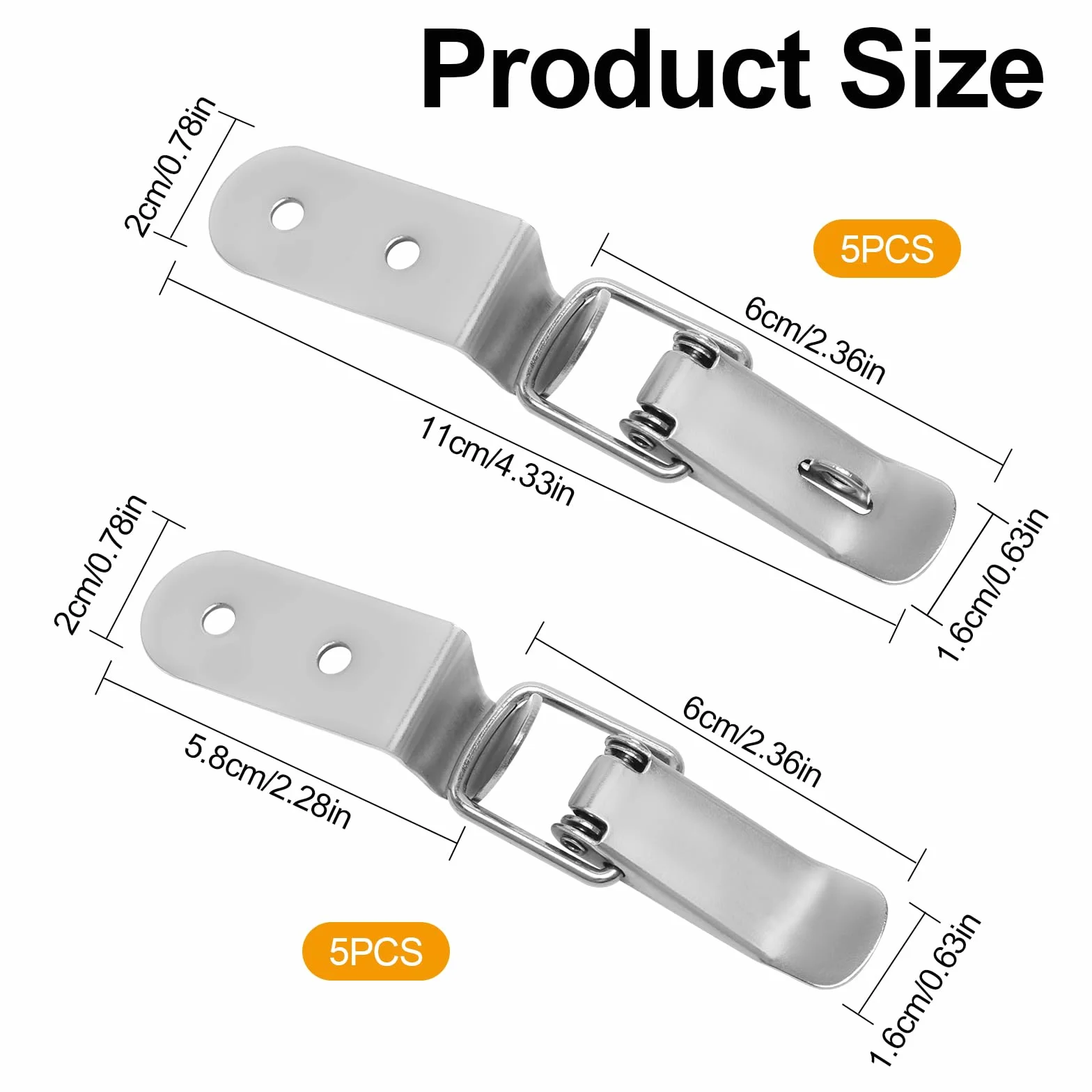 10 sztuk wytrzymałych zapięć zaciskowych 76,5 x 24 mm, małe zapięcie narożne, zapięcie zatrzaskowe z zabezpieczeniem, zamknięcie skrzynek do przyczep, zamknięcia ścianek pokładowych, szafek, skrzynek