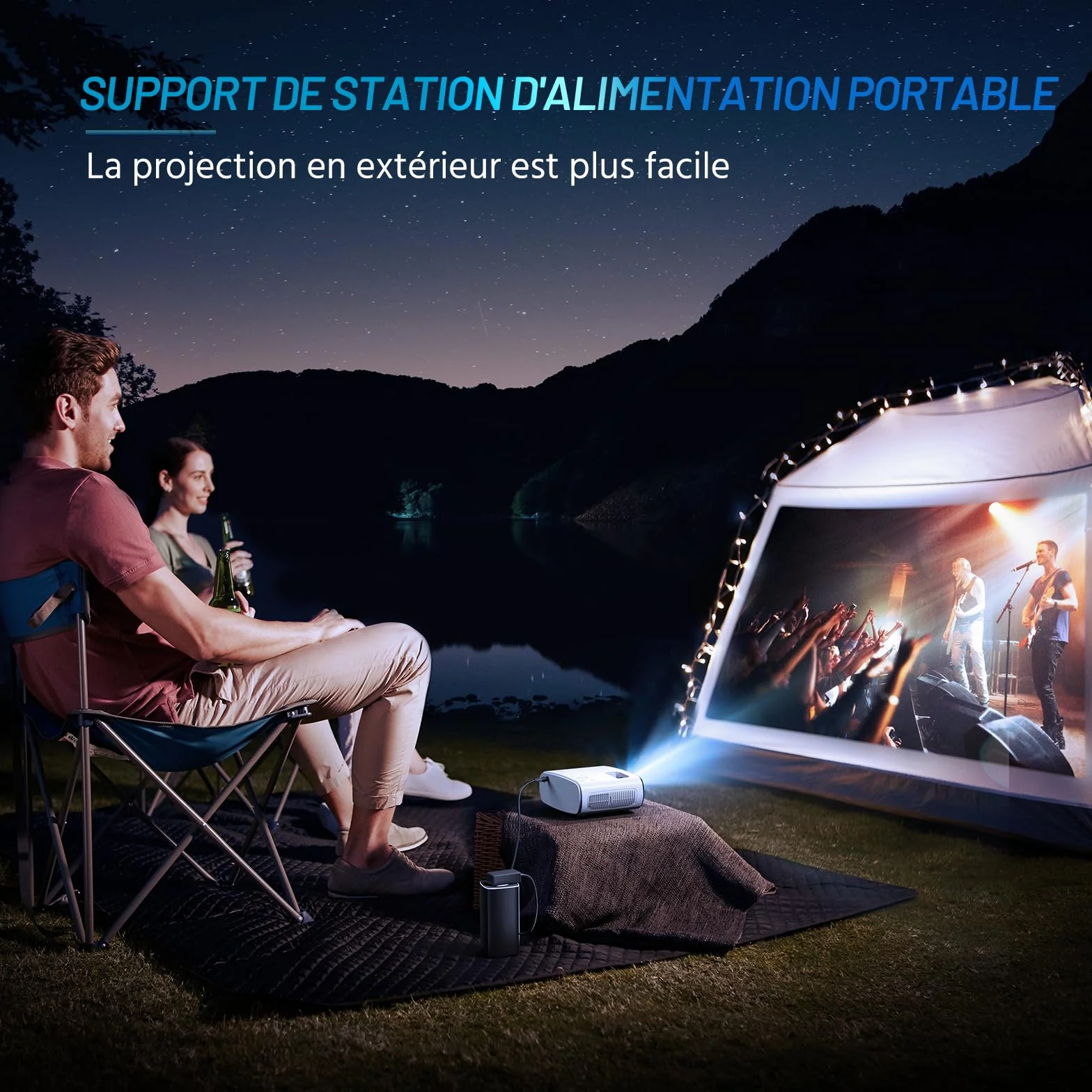 projektor ELEPHAS 1080P Full HD 14000Lux 4K ze statywem i torbą