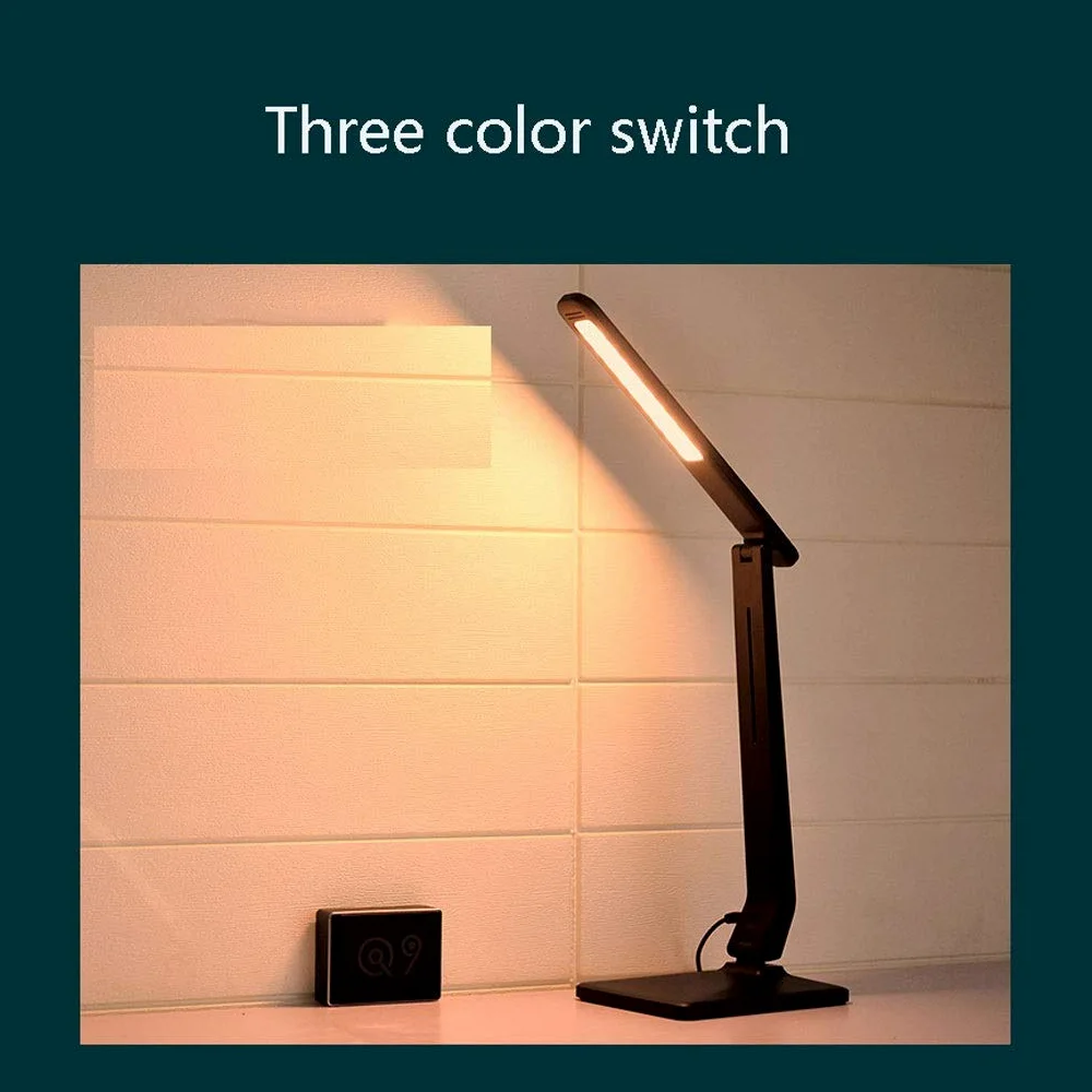 MYBA Lampka nocna Lampa biurkowa LED z portem ładowania USB Ściemnialne Biurko Lampka nocna Lampka stołowa Sterowanie dotykowe Lampa stołowa Lampa stołowa (kolor: Czarny)
