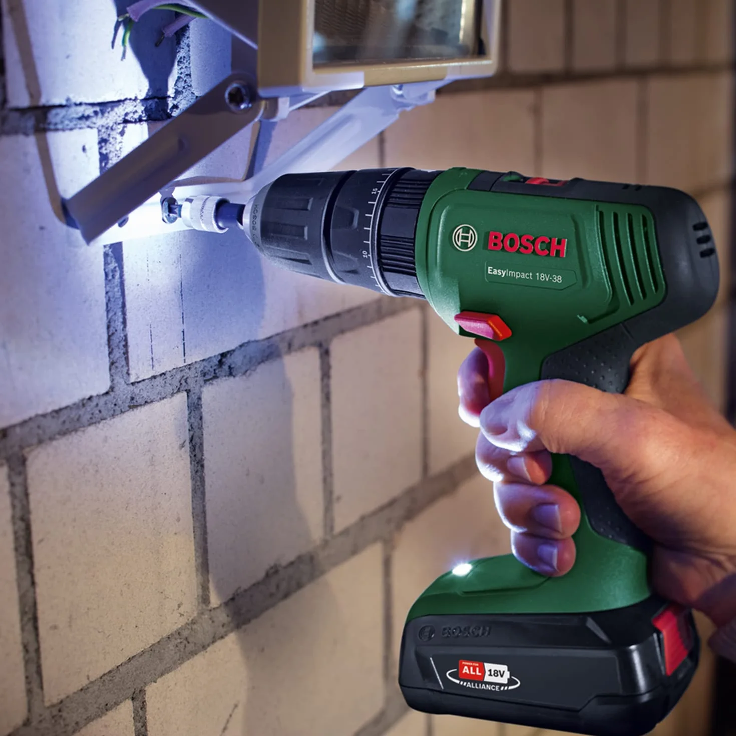 Bosch EasyImpact 18V-38 Wiertarka Udarowa 18V Czarny/Zielony