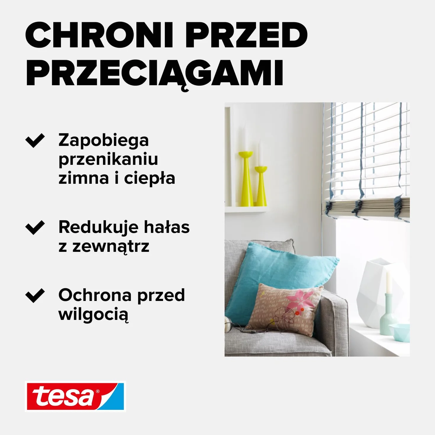 tesa INSULATION M taśma uszczelniająca - pianka uszczelniająca do izolacji szczelin w domu, samoprzylepna - biała - 6 m x 9 mm x 5,5 mm