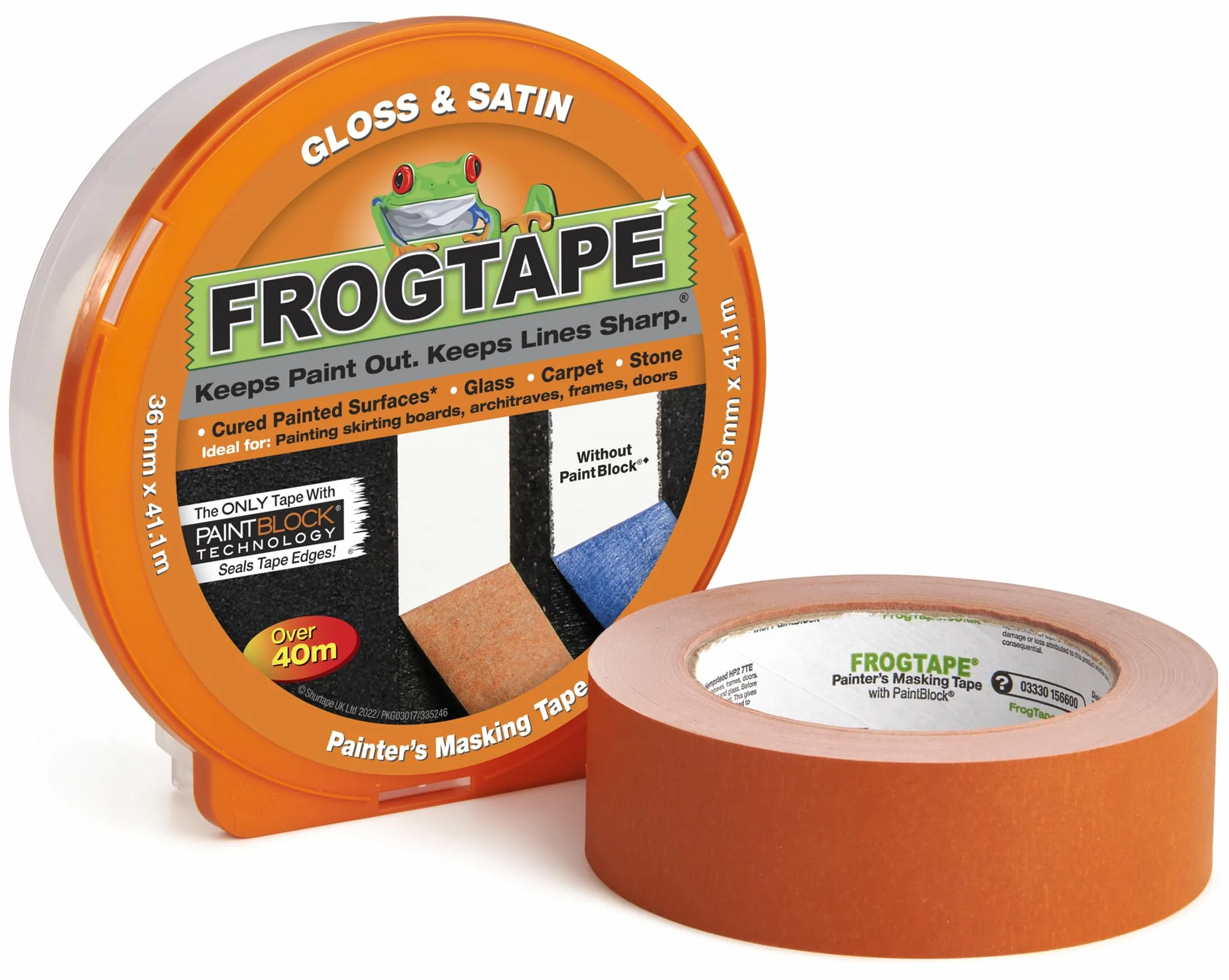 Frog Tape 104201 Taśma Maskująca, Pomarańczowy, 36mm x 41.1m