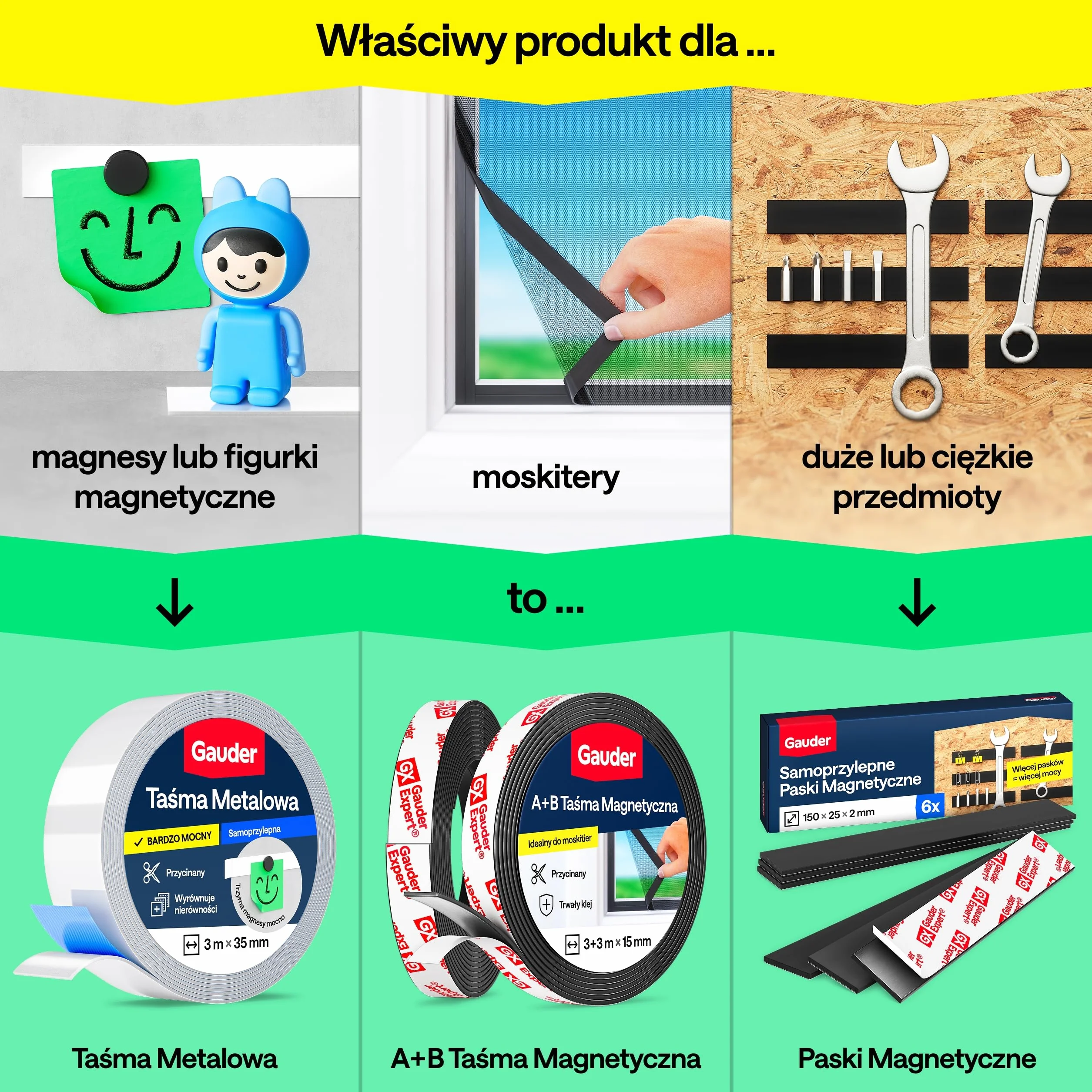 GAUDER Taśma Magnetyczna z Dyspenserem - Samoprzylepny Pasek Magnetyczny do Lekkich Przedmiotów - Taśma Magnetyczna do Cięcia na Pocztówki i Zdjęcia na Powierzchniach Metalowych (6 m x 19 mm)