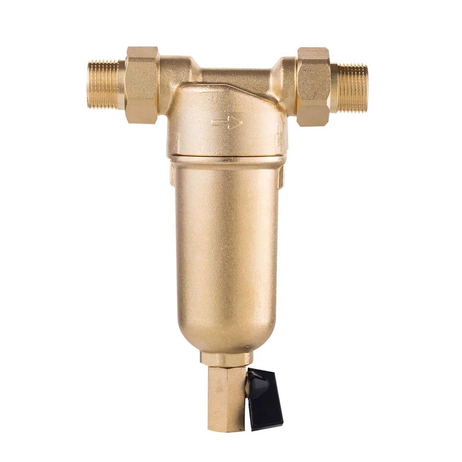 Syfon z powrotem Wstępny filtr gorącej wody Filtr cały mosiężny system oczyszczania siatka ze stali nierdzewnej Wstępny filtr z miernikiem Gorąca woda Filtruj wydajnie(Whole brass,0.75 inch)