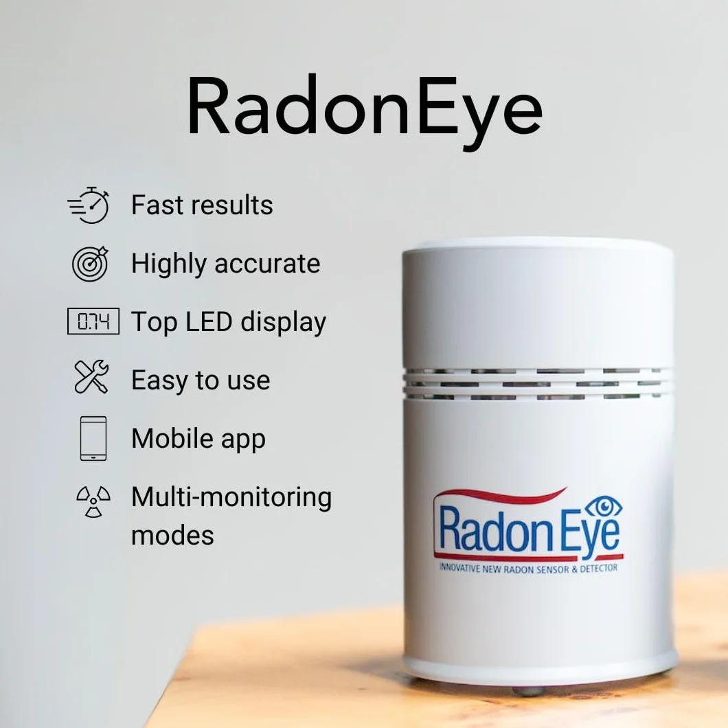Ecosense RD200 RadonEye, domowy czujnik radonu, szybkie rejestrowanie zmiennych poziomów, krótko- i długoterminowy ciągły monitoring w czasie rzeczywistym z wykresami trendów