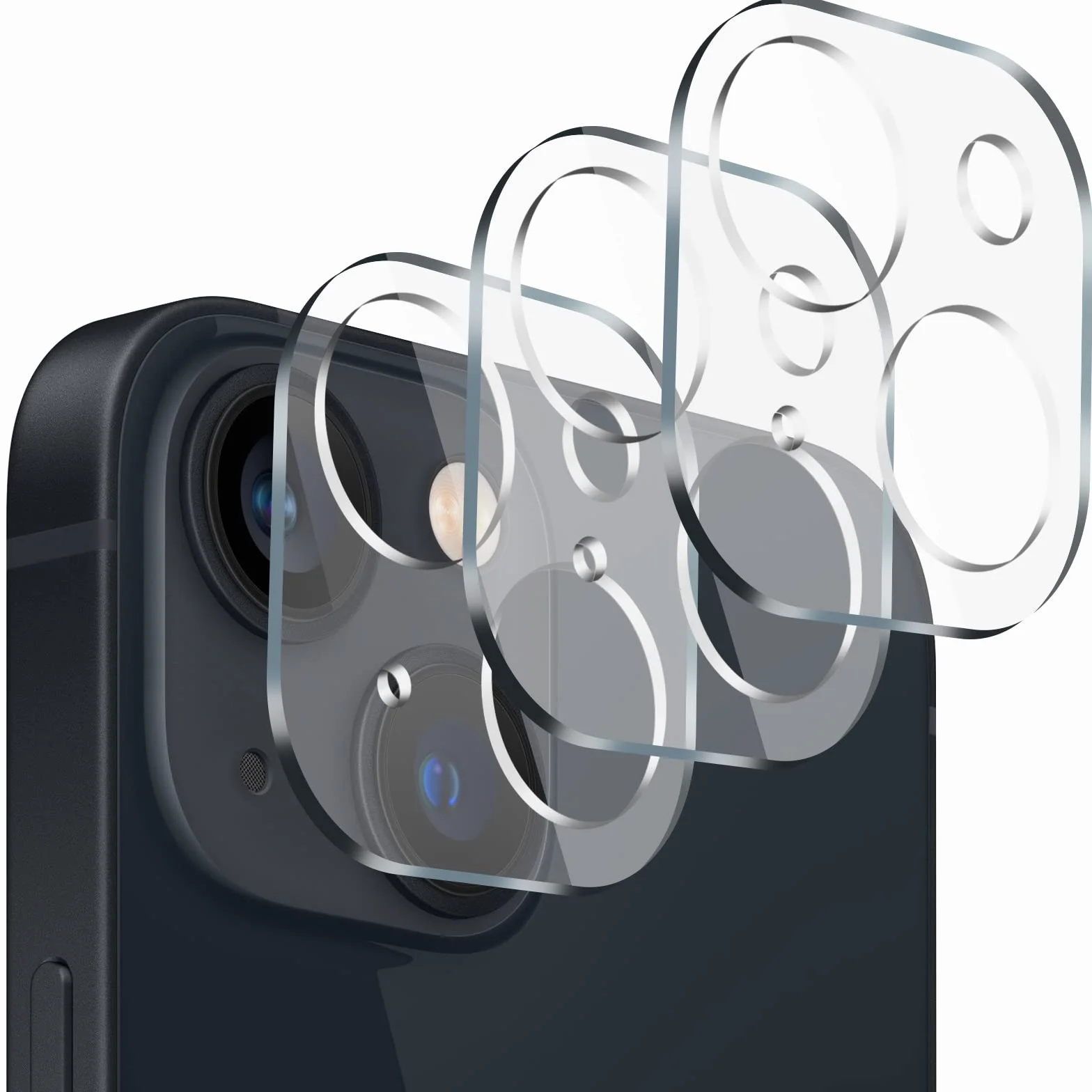 Osłona obiektywu aparatu iPhone 13 6.1" i 13 mini 5.4" HD Przezroczysta Antyrysunkowa 3 sztuki