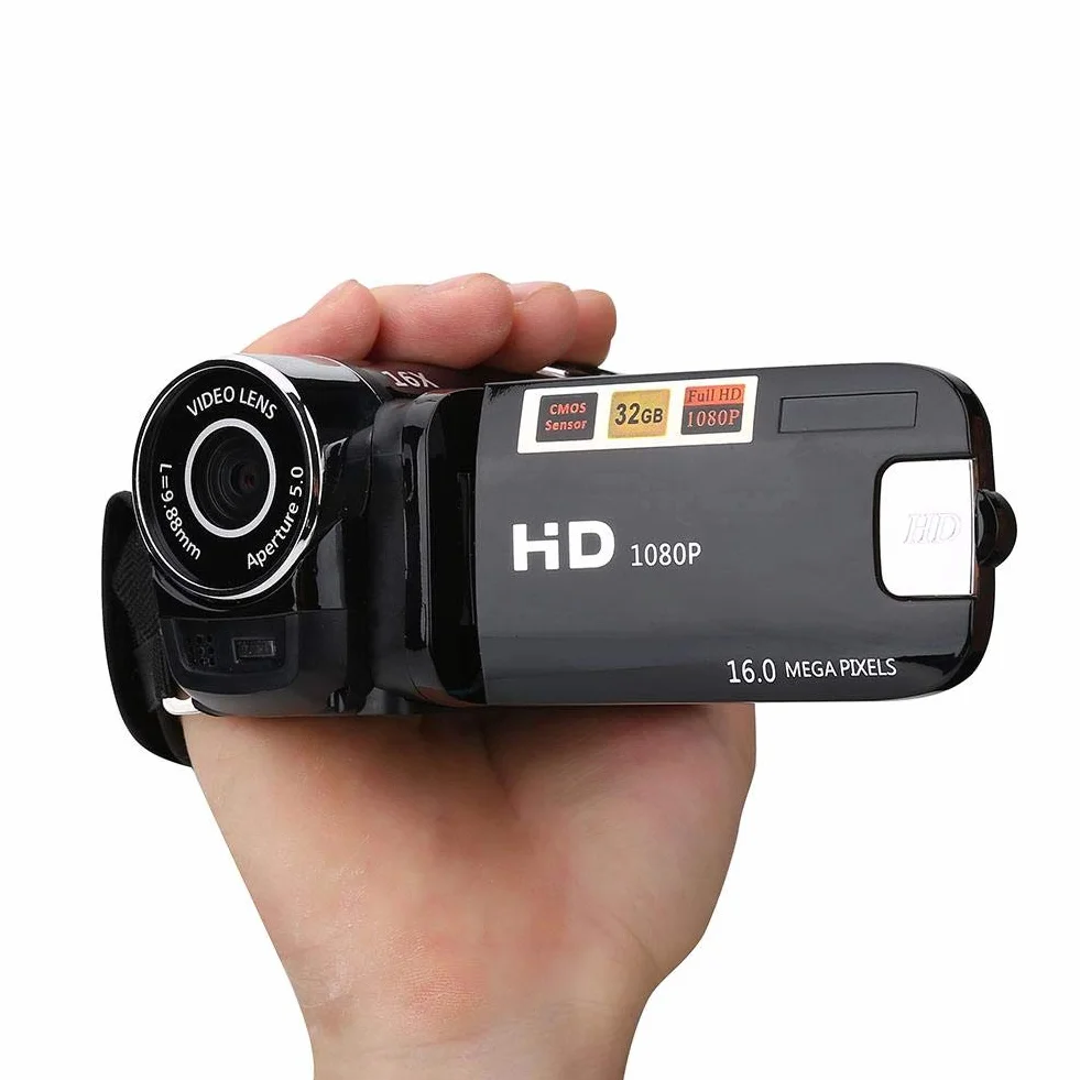 Kamera Cyfrowa Full HD 1080P 16X Zoom Obrót 270° DV Wideo EU-Black