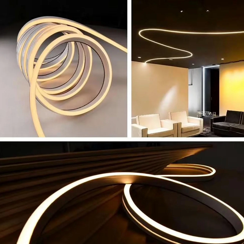 Rurka LED Neon Flex Silikonowa wodoodporna listwa oświetleniowa do dekoracji wnętrz na zewnątrz - Jednolity blask Możliwość zginania 1 szt(White-0612-3meters)