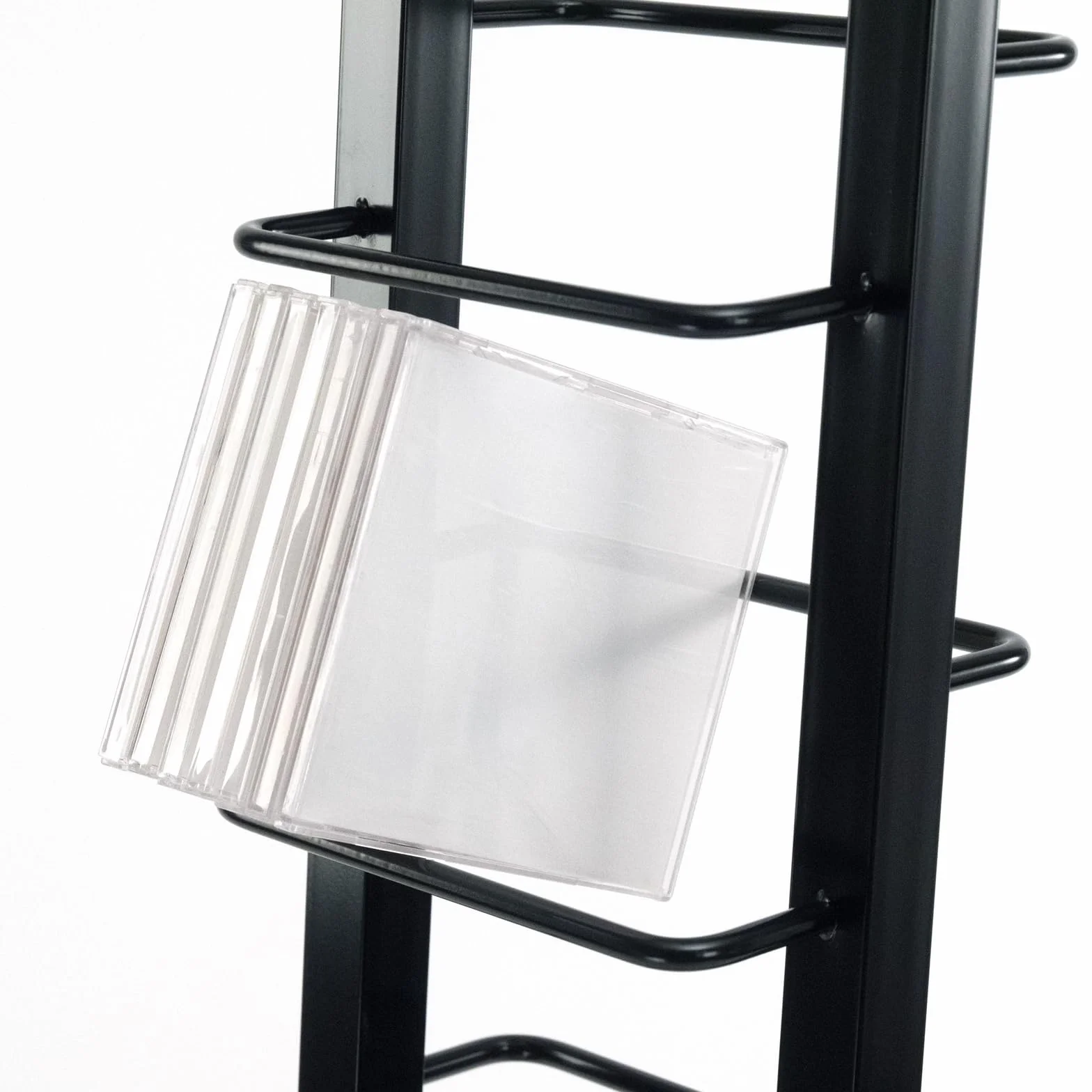 Metalowy regał na płyty CD 138x20 cm retro stojak na płyty czarny