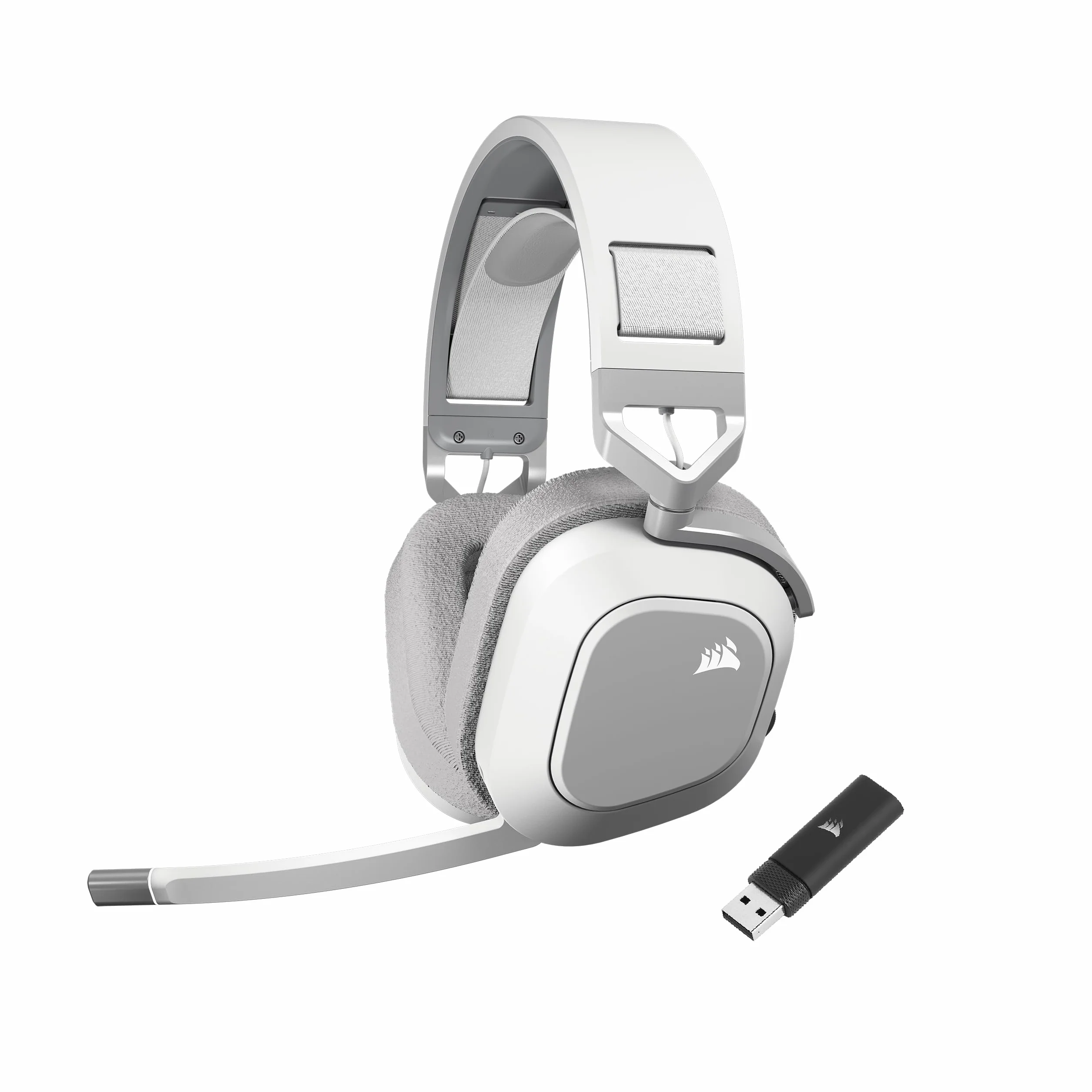 Corsair HS80 MAX WIRELESS Wieloplatformowy Zestaw Słuchawkowy do Gier Bluetooth Dolby Atmos Biały