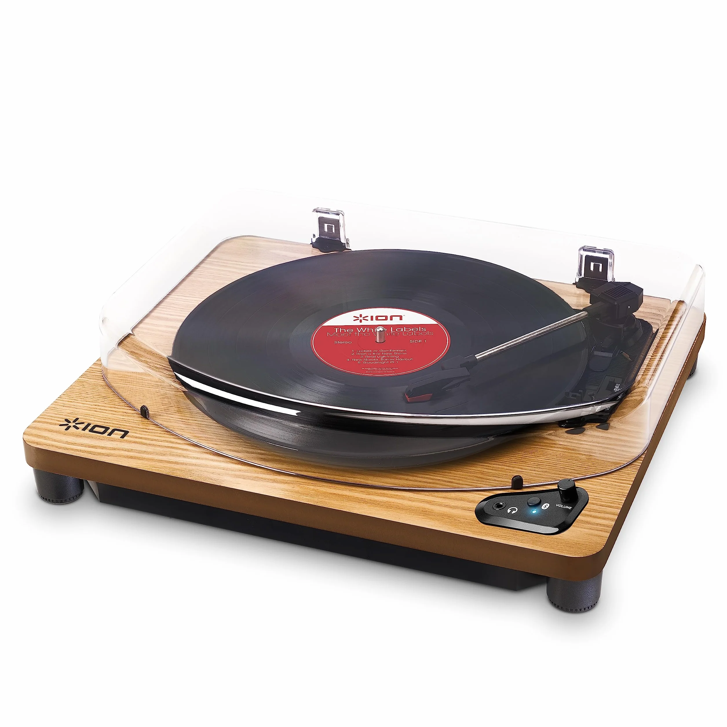 ION Audio Air LP – Gramofon z Bluetooth, wyjściem USB do zgrywania muzyki i 3 prędkościami – drewno naturalne
