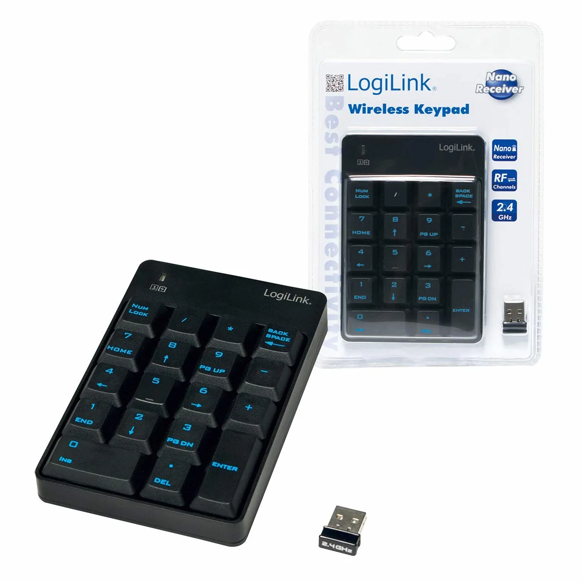 Logilink ID0120 Keypad, Czarny, 8 x 12 x 2 cm