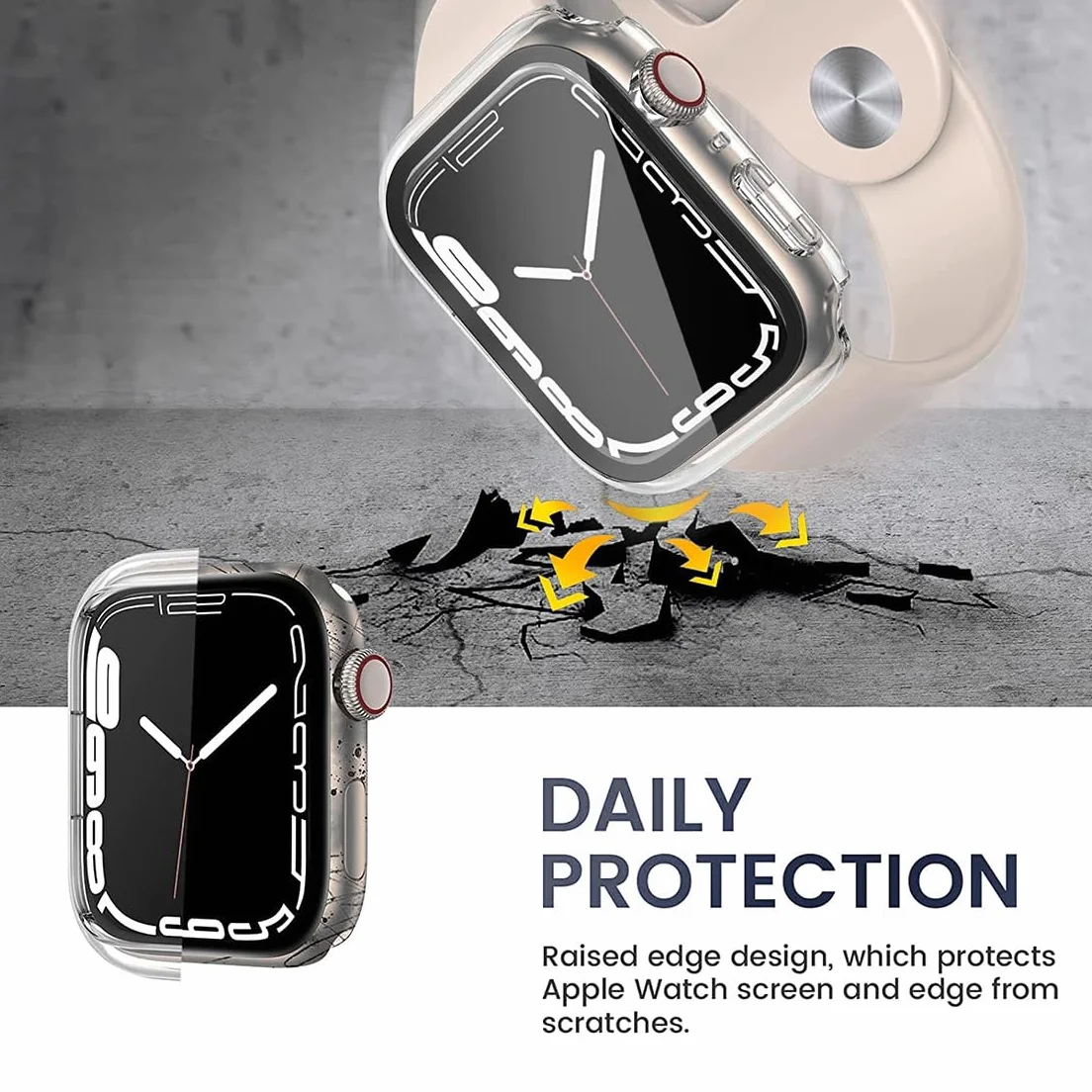 Twarde etui Apple Watch Series 11 10 46 mm, hartowane szkło, pełne pokrycie, matowe x 2
