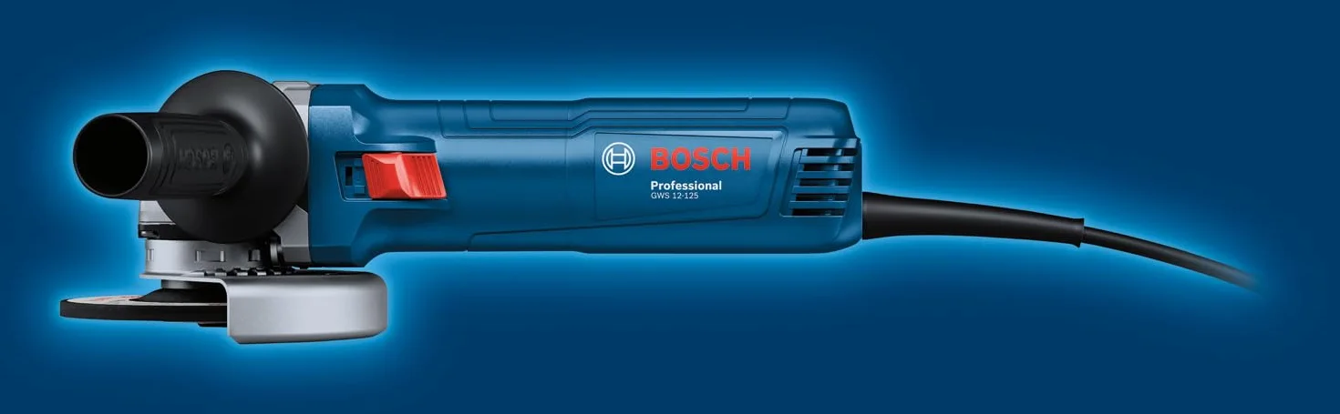 Bosch Professional: szlifierka kątowa GWS 12-125 (Ø tarczy: 125 mm, moc 1 200 W, zabezpieczenie przed ponownym rozruchem, pokrywa ochronna, nakrętka mocująca, standardowa rękojeść dodatkowa)