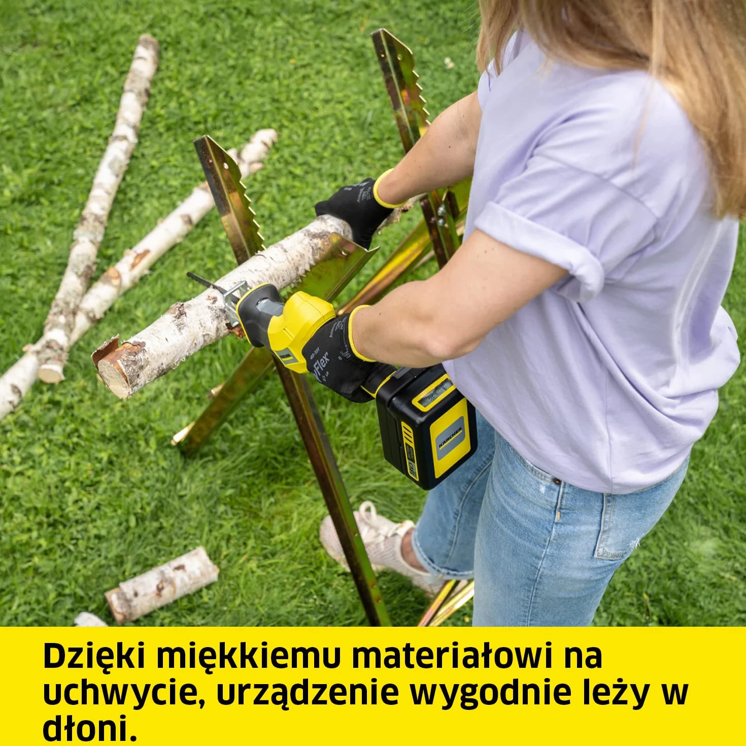 Kärcher Pilarka akumulatorowa 18 V PGS 4-18, do gałęzi 8 cm, odłączany uchwyt, 120 cięć na ładowaniu
