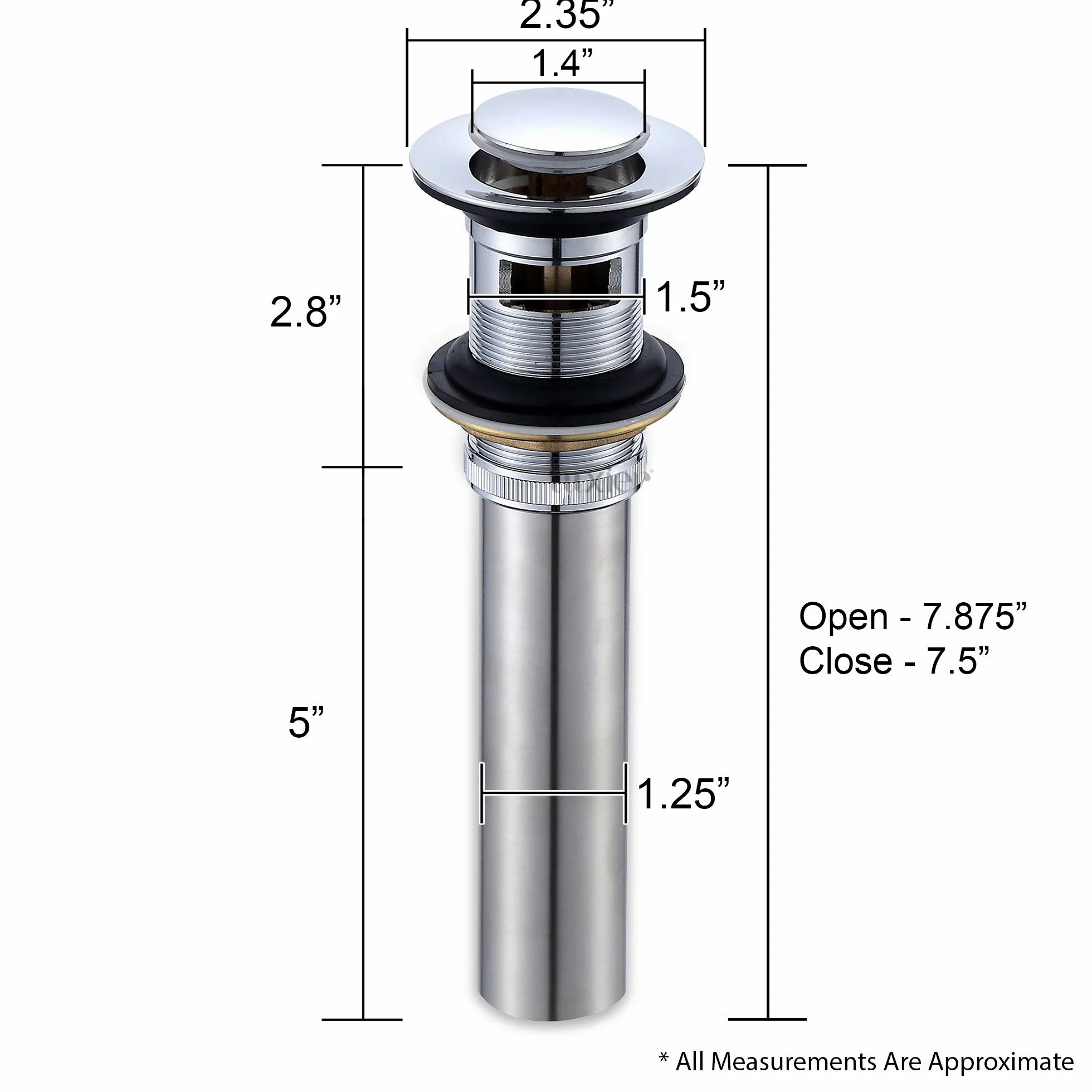 Luxier Korek spustowy do umywalki lub baterii łazienkowej DS04-TC 1 1/2" chrom