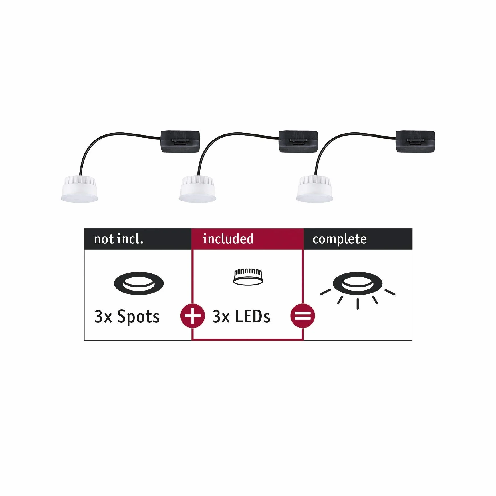 Paulmann 92472 oprawa wpusz. LED Modul Choose Coin zest. 3 szt., okrągły, 50 mm, 3x6 W, 3x470 lm, 230 V, 2700 K, satyn. okrągły, spot sufit., tw. szt.