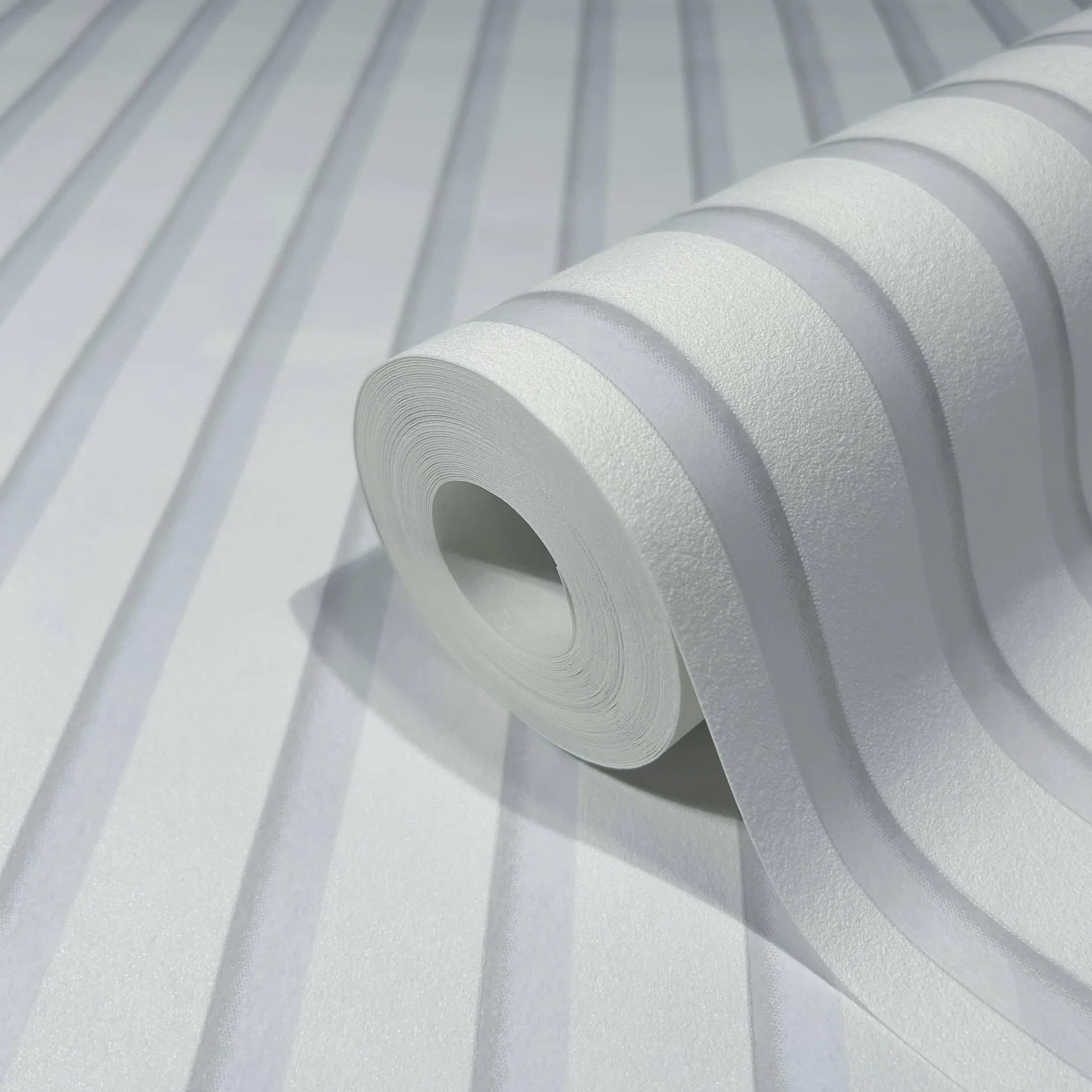 marburg Tapeta białe paski, nowoczesne paski, GZSZ do salonu lub sypialni, Made in Germany, 10,05 x 0,53 m