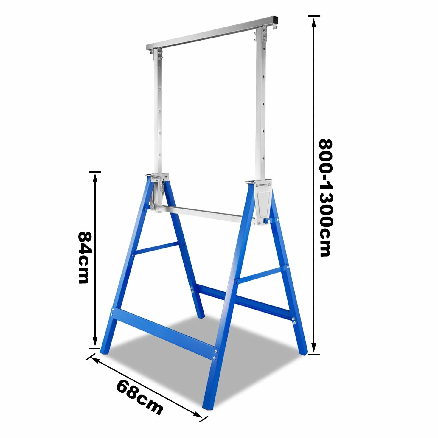 Jopassy 2-częściowy zestaw koziołów do rusztowania, nośność 200 kg, 7-krotny kozioł składany, regulacja wysokości 80-130 cm, metalowe kozły robocze, stojaki do rusztowania, kozioł składany