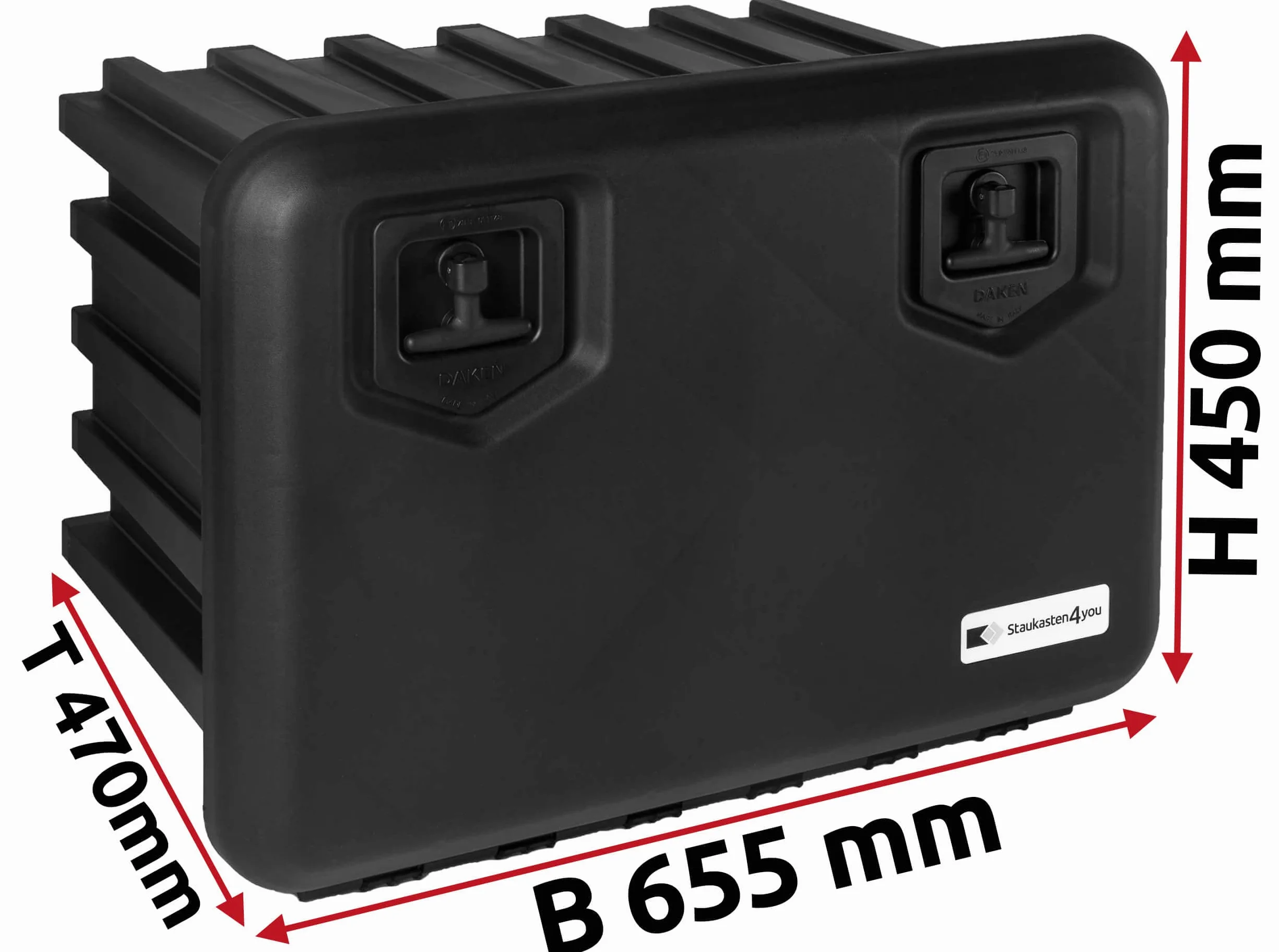Daken A074 skrzynka do przechowywania samochodów ciężarowych 655x450x470 mm pudełko z tworzywa sztucznego 74 l