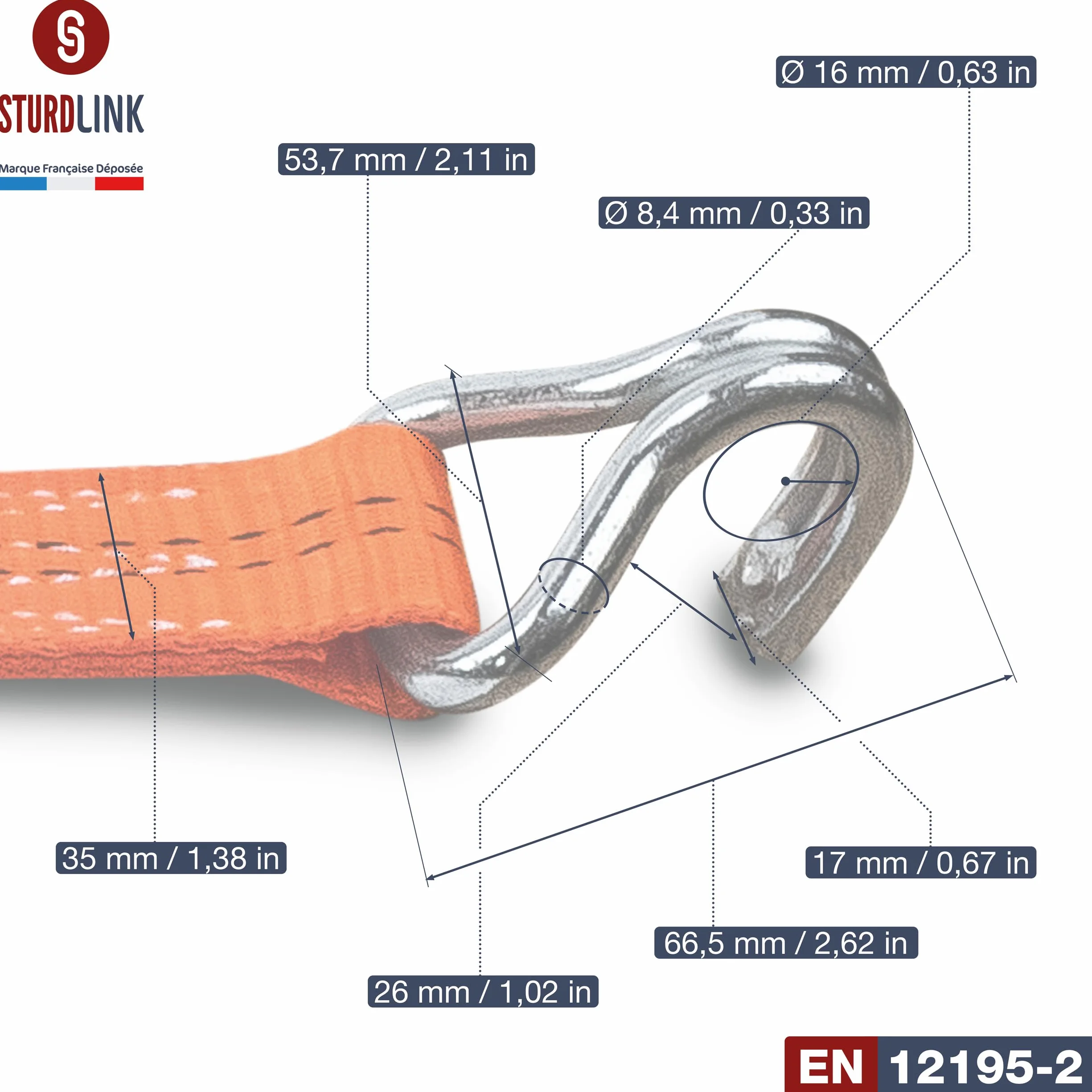 Automatyczne paski zapadkowe 35 mm 5m J stalowe haki LC 1000 kg/2000kg w kształcie litery U | Automatyczny zwijacz paska | Idealny uchwyt do przyczepy motocyklowej Quad Auto | Zestaw 2 sztuk + Torba |