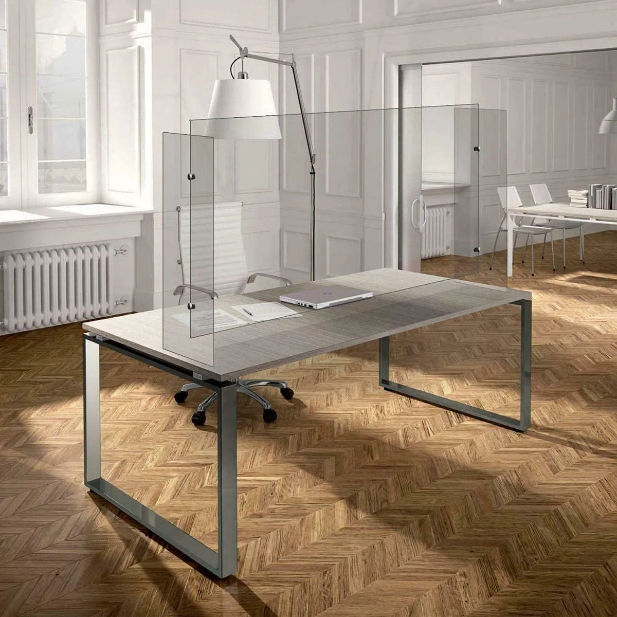 Ochrona przed zakażeniem szkła przeciwobrażeniowego 10 mm separatory biurkowe (120X60)