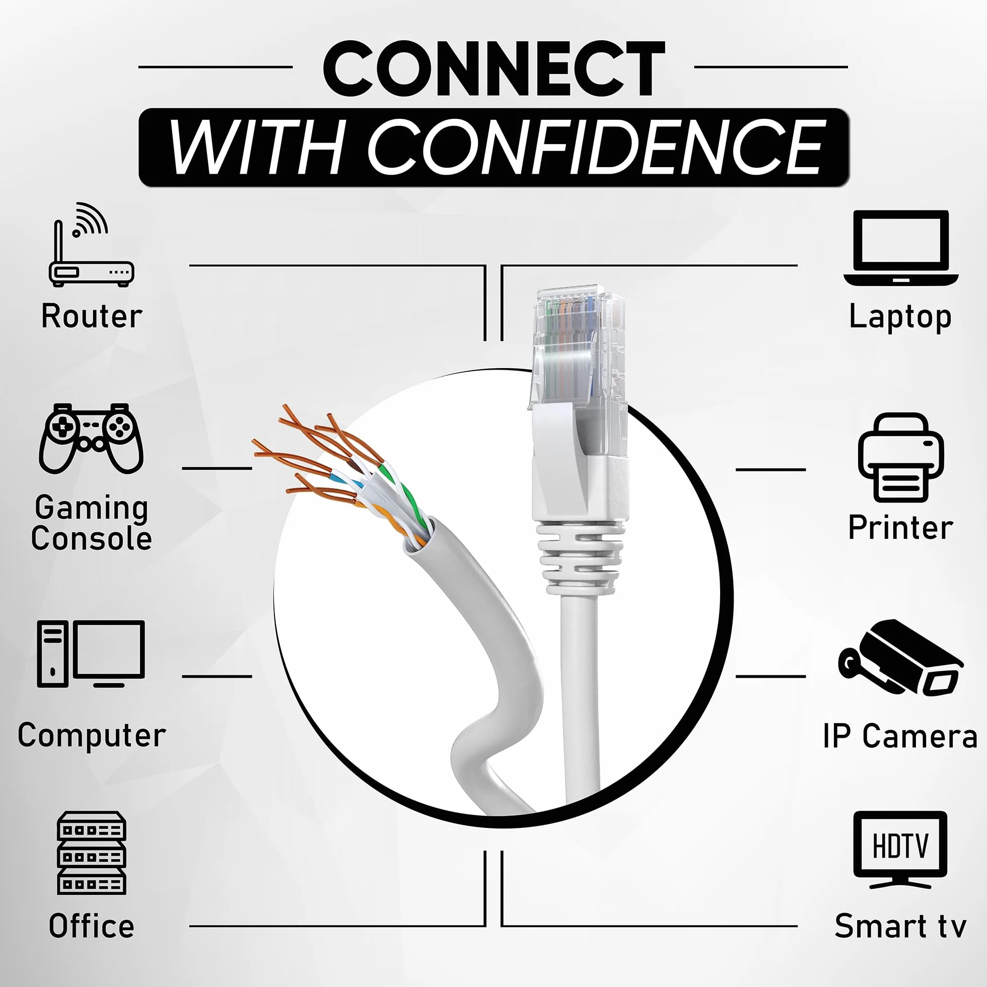 Pan. Tronic Vrac Ethernet Kabel 100m, Bulk Sieć LAN Kabel Ethernet Cat 6 High Speed Internet 1 Gbps 250 MHz, Kabel Ethernet AWG24, Cat6 Kabel luzem UTP CCA (100 metrów, szary)