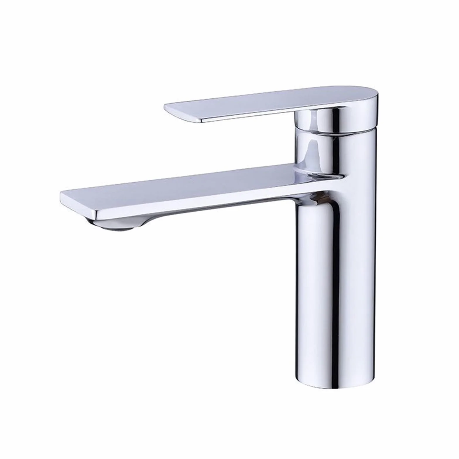 Bateria umywalkowa Bateria zlewozmywakowa Bateria z ciepłą i zimną wodą Jednootworowa bateria mosiężna szczotkowana Czarna(Chrome Faucet)