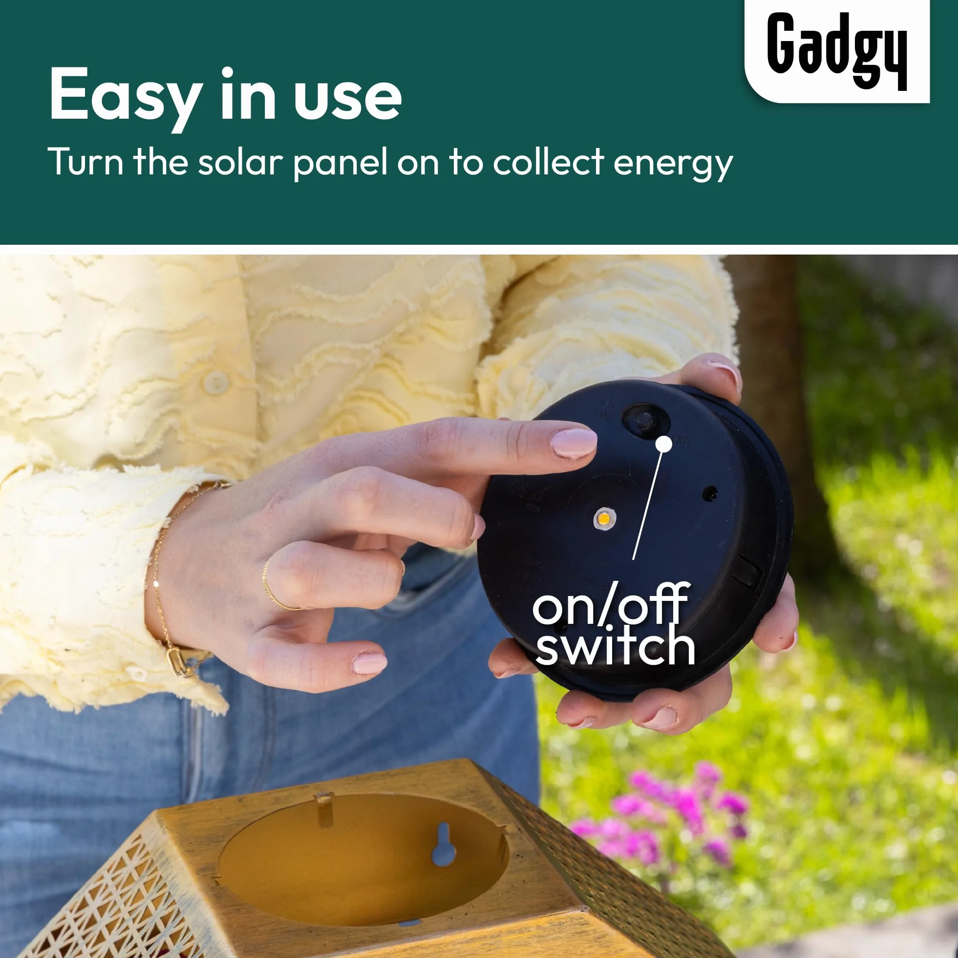 Gadgy Solarna lampa ścienna z doniczką - solarna lampa ścienna z ciepłym białym światłem, dekoracja ścienna balkonowa z jasną skrzynką na kwiaty - oświetlenie ogrodowe odporne na warunki atmosferyczne