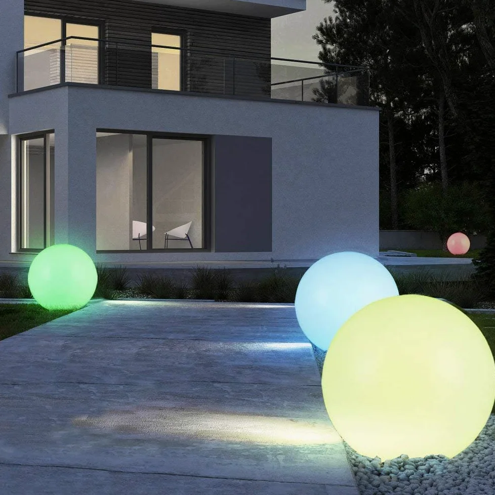 Green Blue GB165 4 x zewnętrzna lampa solarna, kula solarna LED, kula świetlna, oświetlenie ogrodowe, różne kolory świecenia (kolor 4 sztuki – 25 cm)