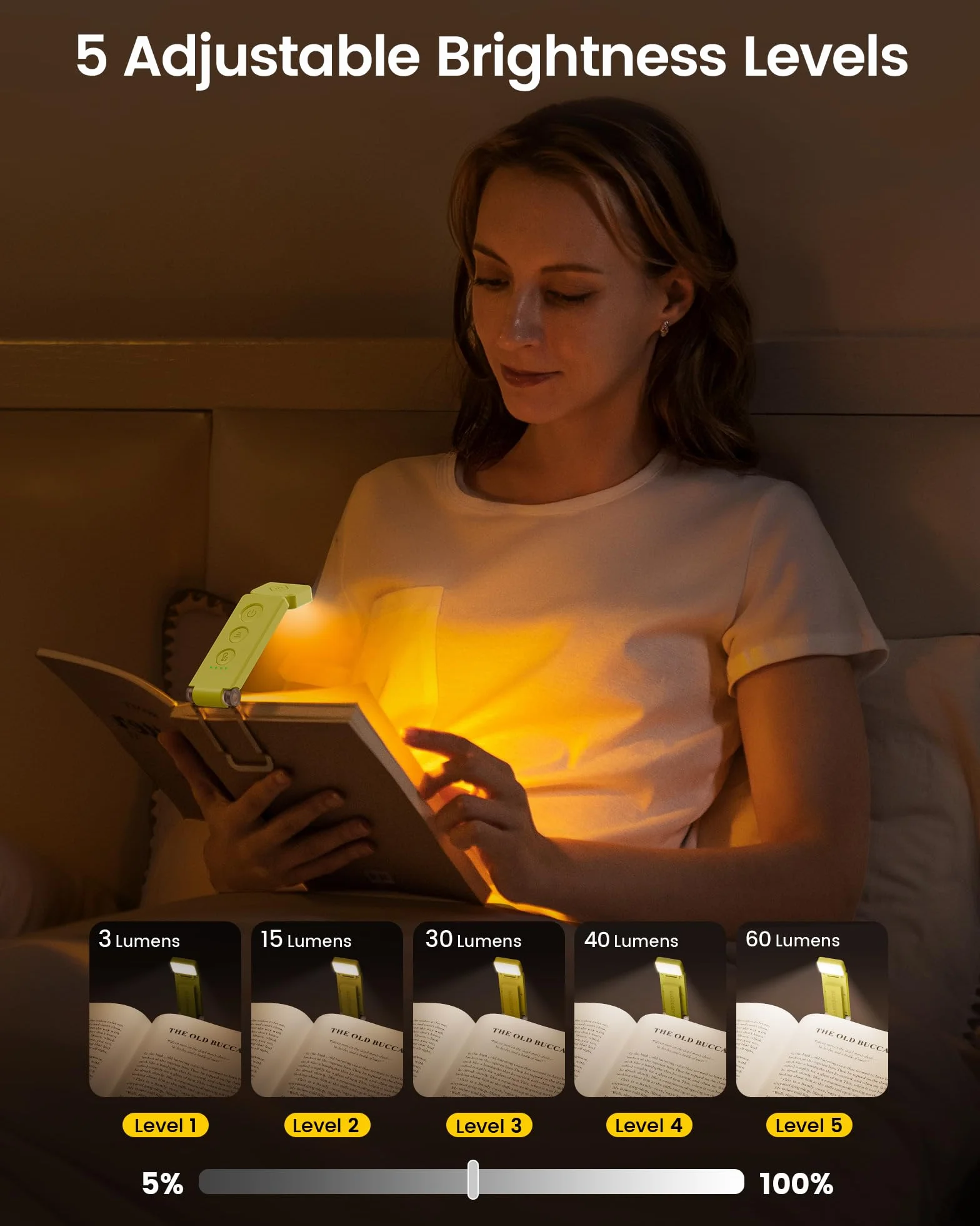 Glocusent Lampka do czytania książek zacisk