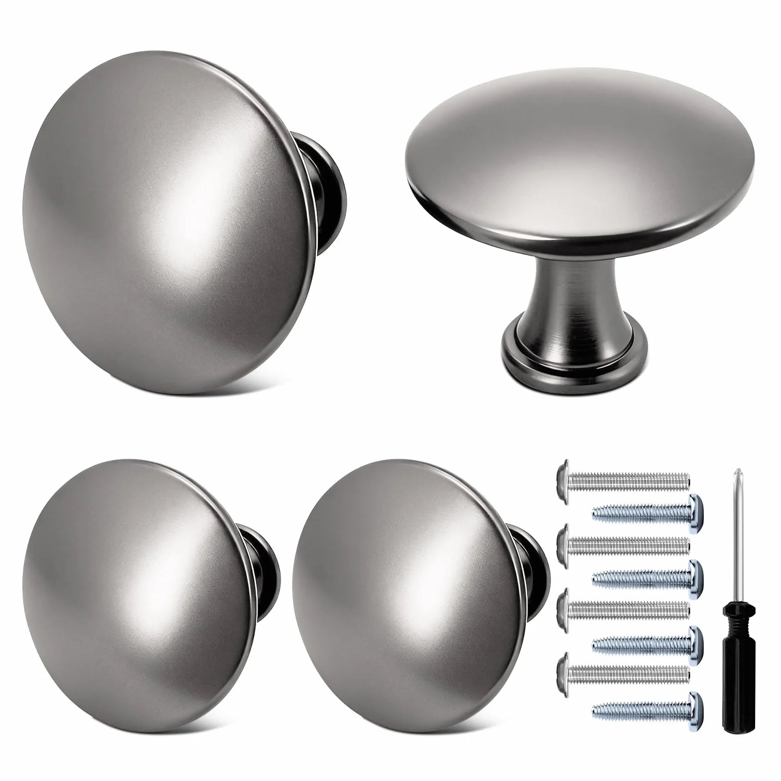 Gałki meblowe do szafek IKEA HEMNES - uchwyty do szafy, czarne, gałki do szuflad, gałki meblowe vintage, gałki do szafy, okrągłe uchwyty do drzwi do szuflad do szafy na ubrania (4 szt.)