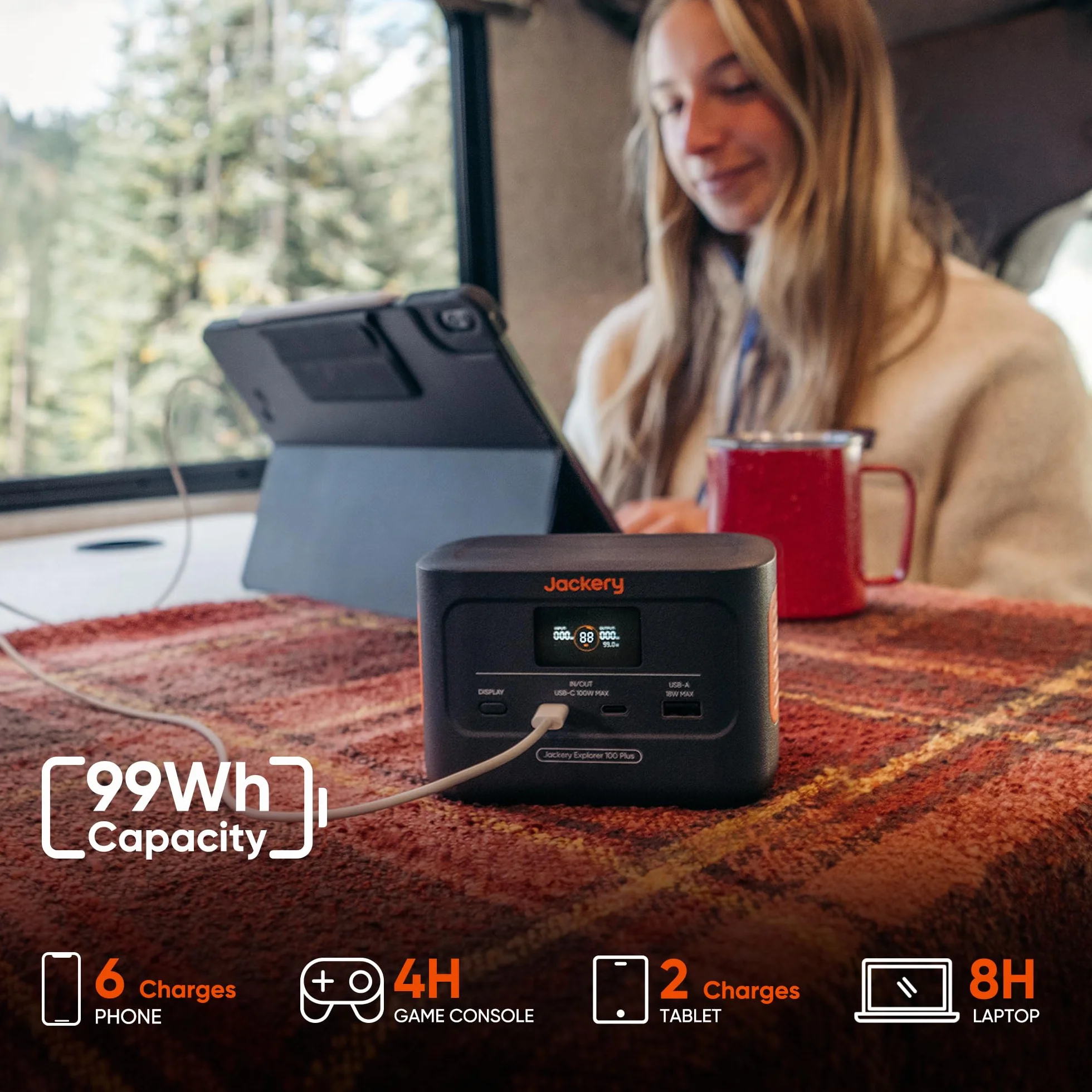 Jackery Explorer 100 Plus przenośna stacja zasilania 99 Wh LiFePO4 128 W