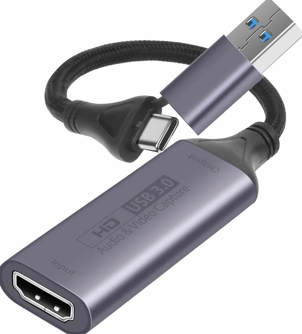 AXFEE Karta przechwytywania HDMI, 4K USB 3.0 1080p Video Grabber, kompatybilna z Switch, PS4, PS5, Xbox, TV, DSLR, PC, telefonem
