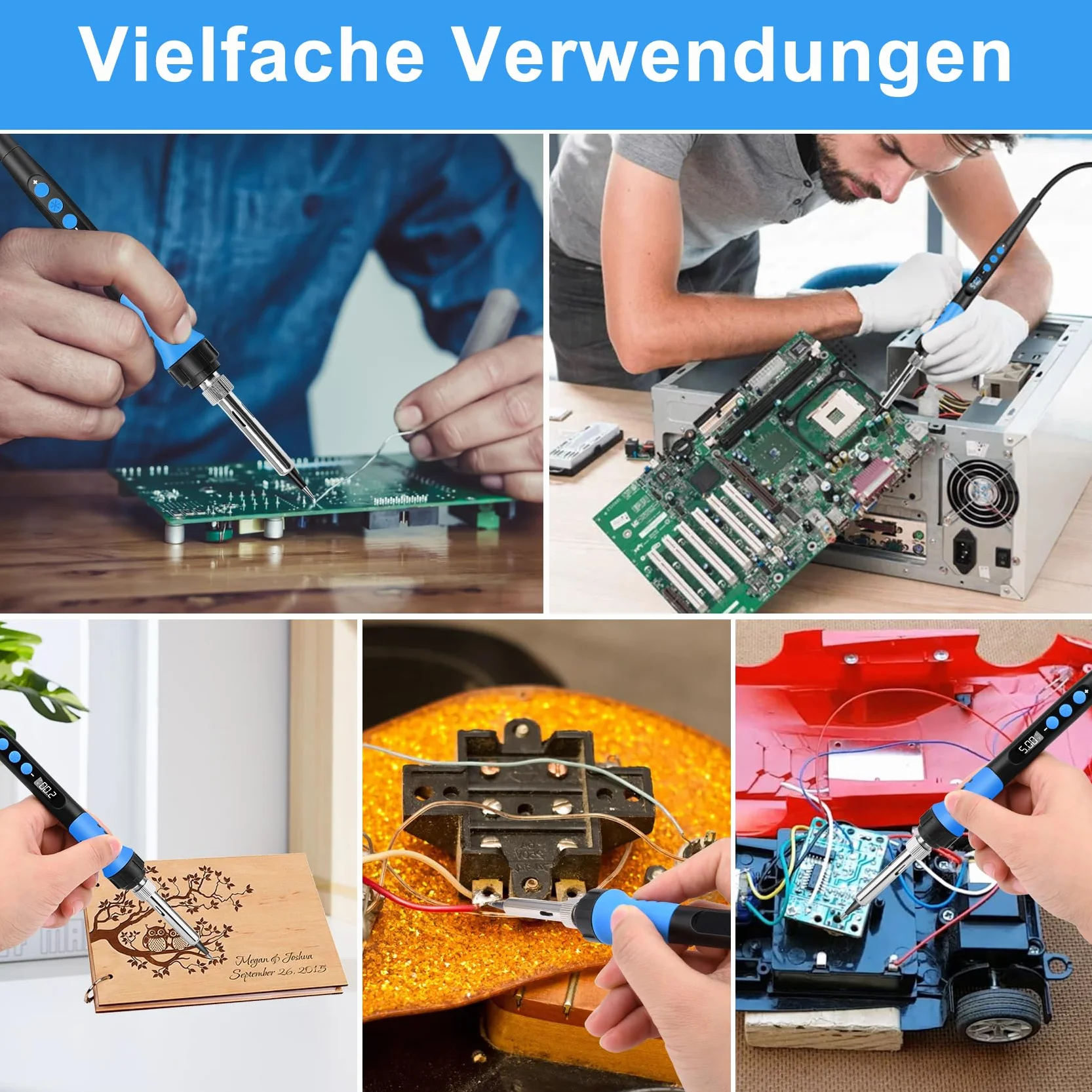 Soldering Iron Set 90 W LCD regulowana temperatura 180-480 °C Żelazko lutownicze z włącznikiem/wyłącznikiem, przewód lutowniczy 50 g, 5 końcówek lutowniczych, pompa do lutowania, stojak do lutowania,