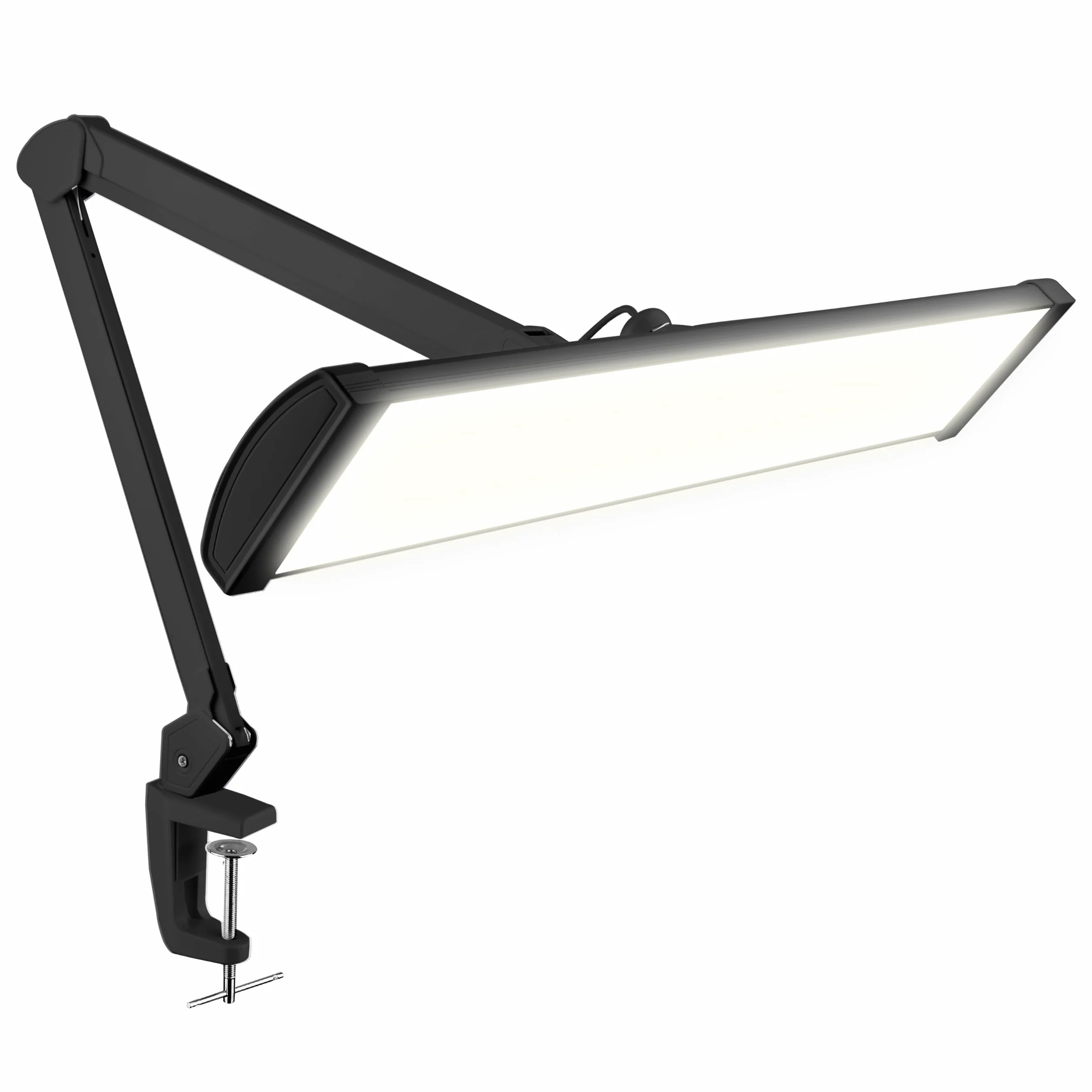 Neatfi Pro Series Ultra lampa robocza LED – Wierne odwzorowanie kolorów (CRI 95) | 3 500 lumenów, 45 W | 540 diod SMD LED | 5-stopniowa regulacja jasności (Czarny, Z CCT z zaciskiem)