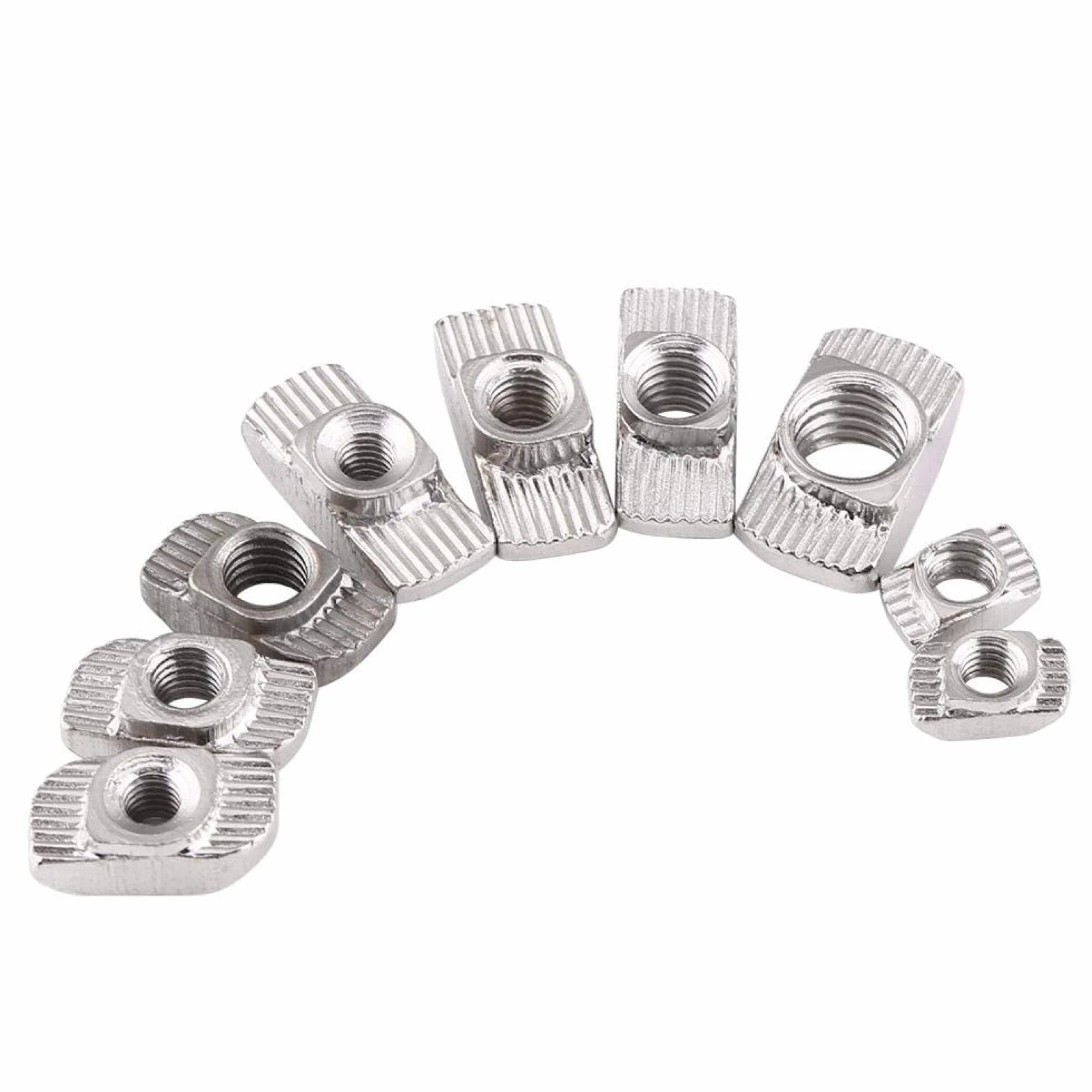 50 szt. nakrętka z łbem młota T-Slot T, ocynkowane zapięcie na nakrętkę ze stali węglowej do profilu aluminiowego (EU20-M4 * 10 * 6)